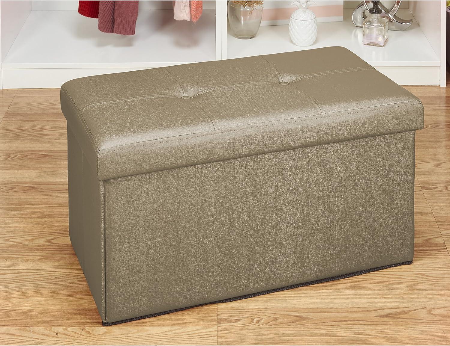Simplify Luxora Faux Leather Ottoman