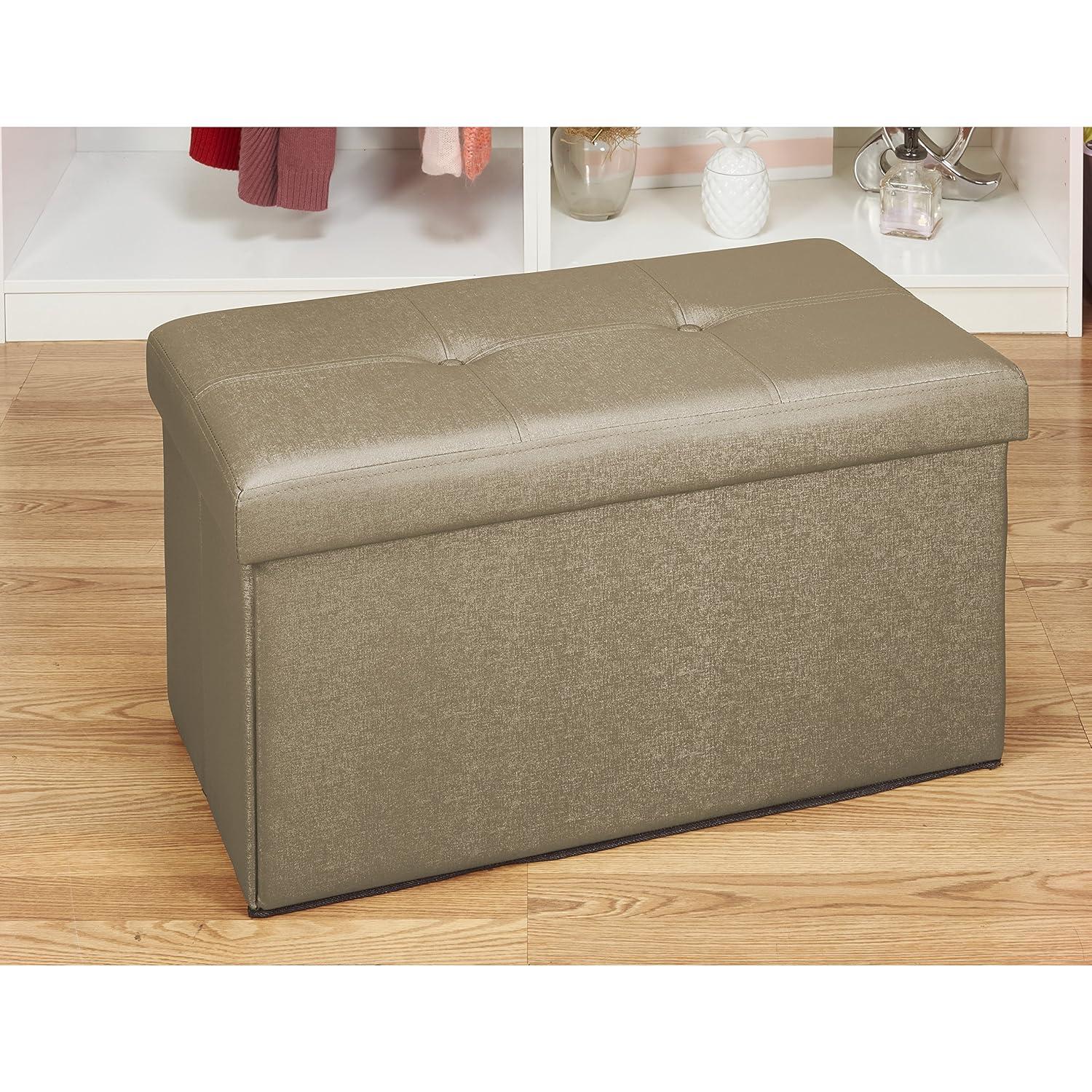 Simplify Luxora Faux Leather Ottoman