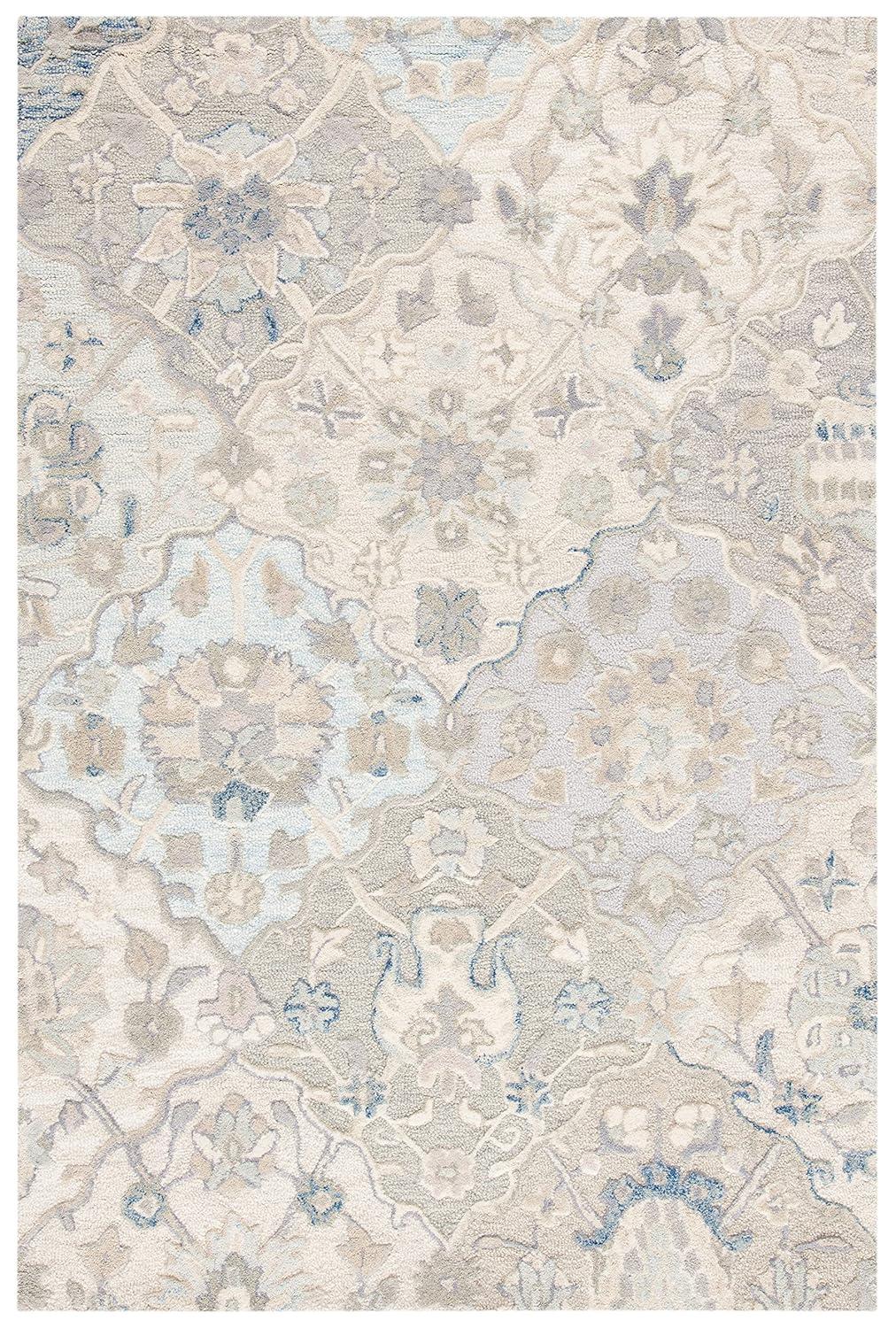 Glamour GLM622 Hand Tufted Area Rug - Beige/Blue - 4'x6' - Safavieh.