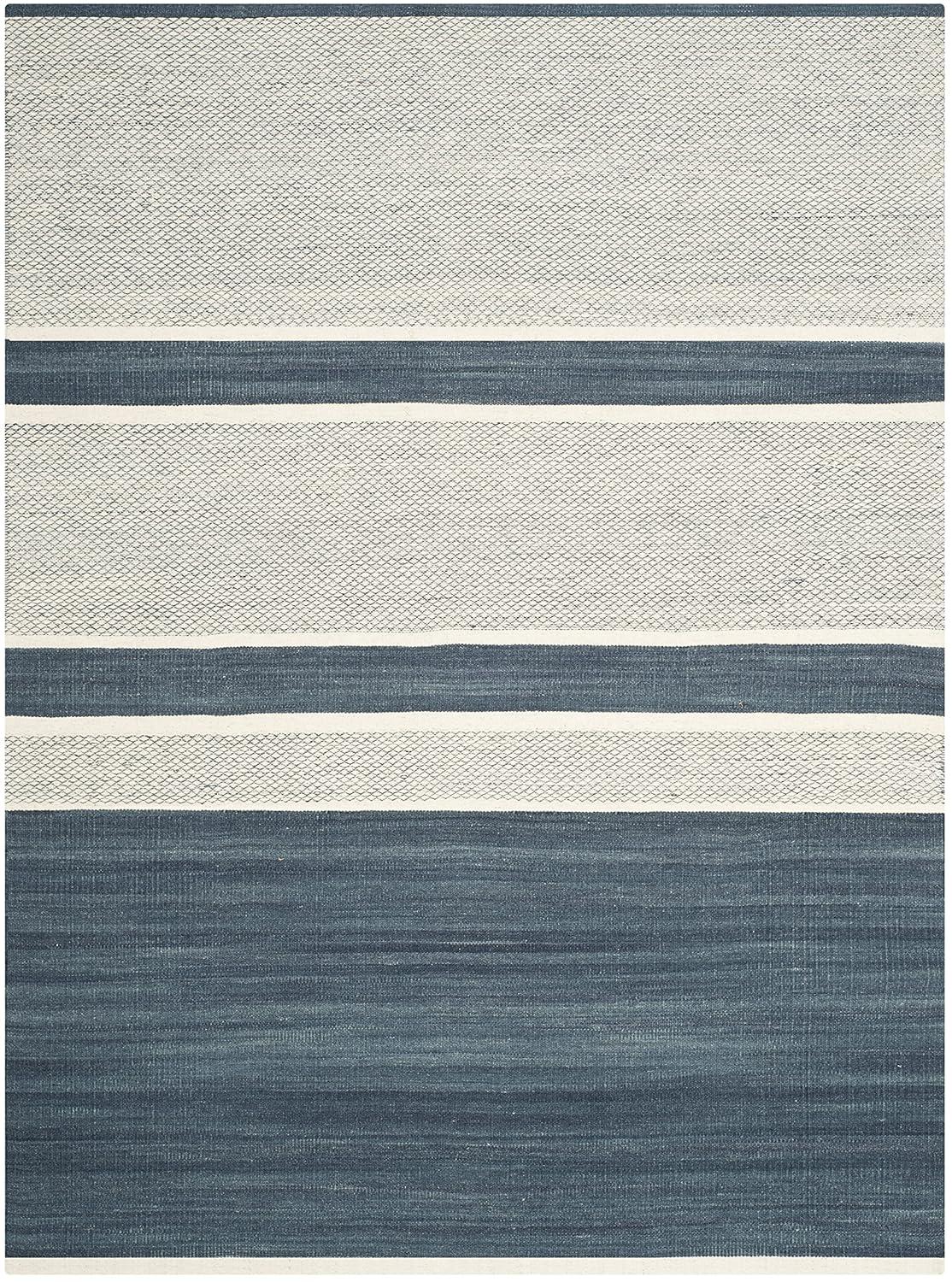 Kilim KLM952 Hand Woven Area Rug - Blue/Ivory - 5'x8' - Safavieh.