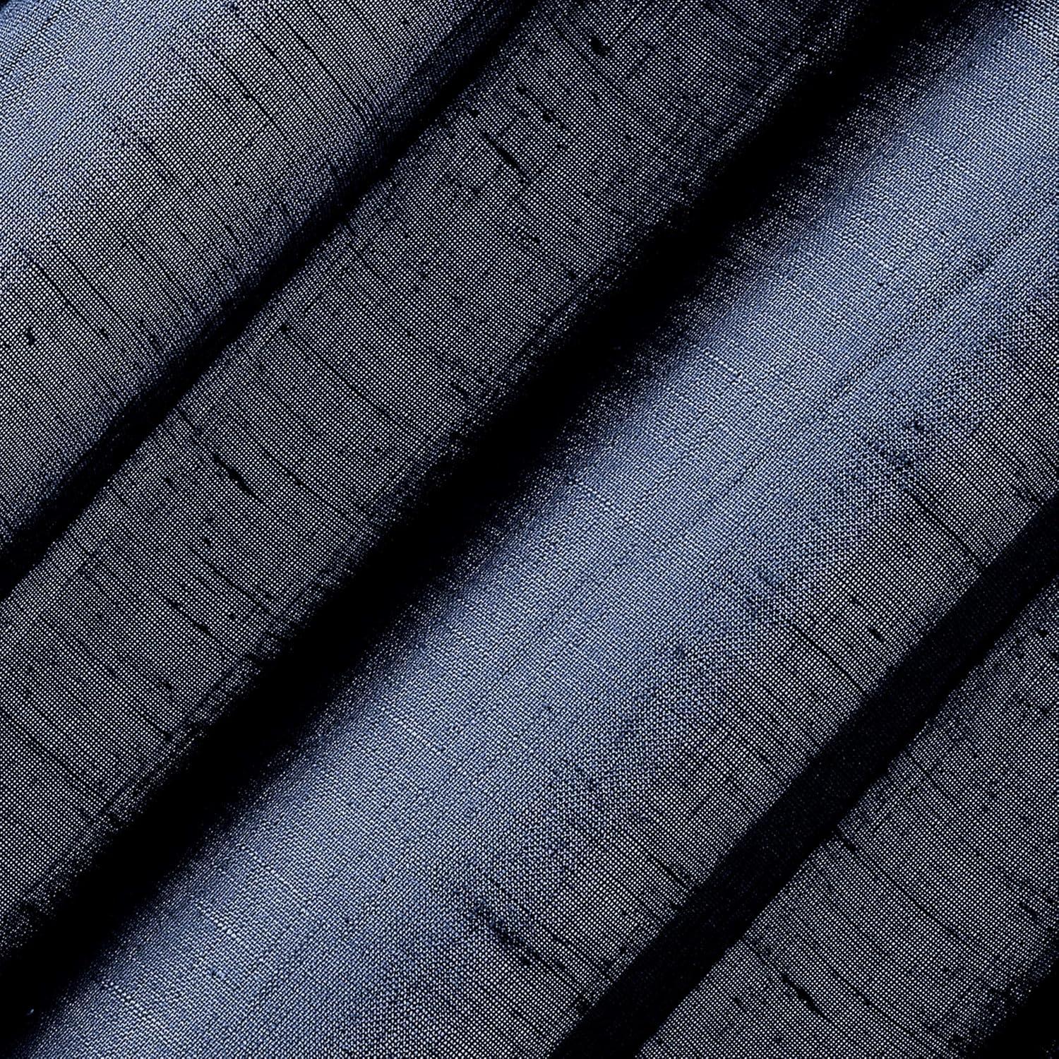 84"x52" Slub Textured Linen Blend Grommet Top Curtain Navy - Archaeo: Modern Light Filtering Panel