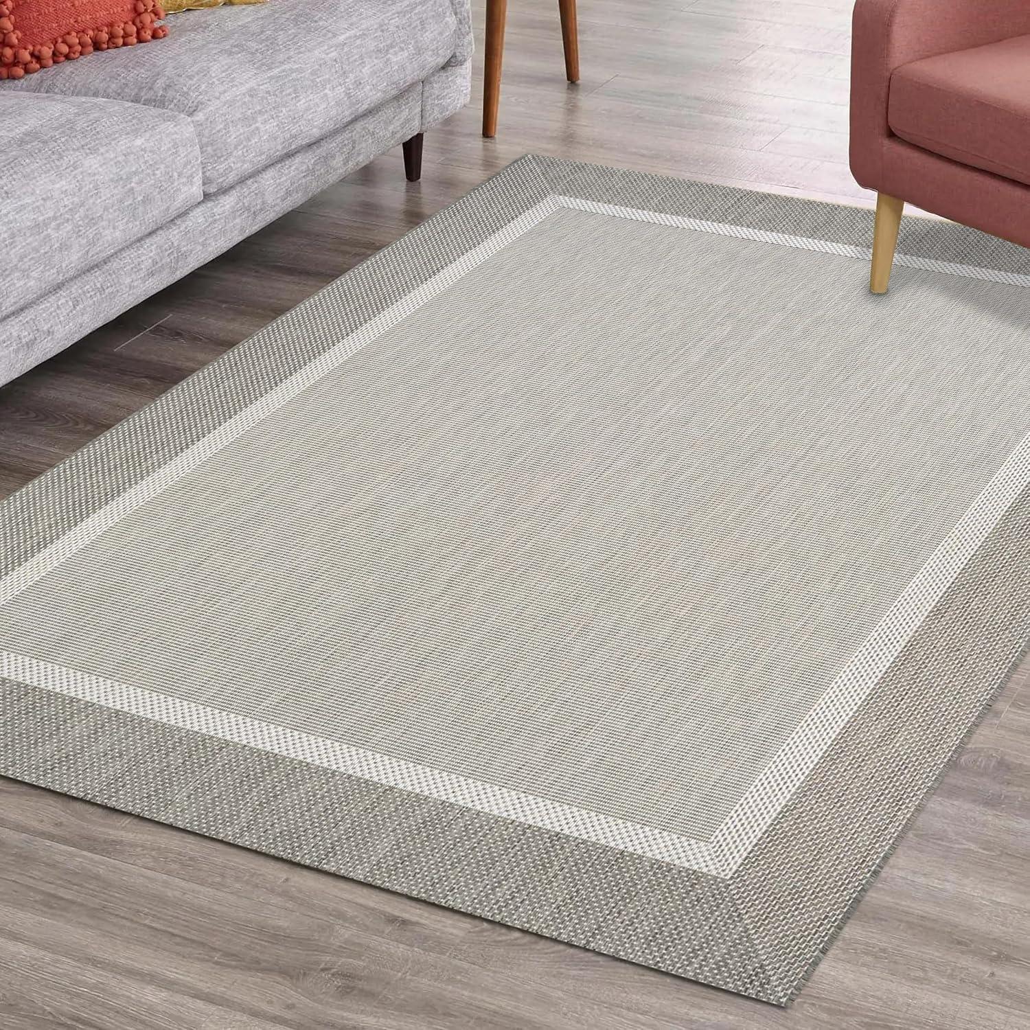 Couristan Saniya Flatwoven Champagne Taupe Indoor Outdoor Area Rug