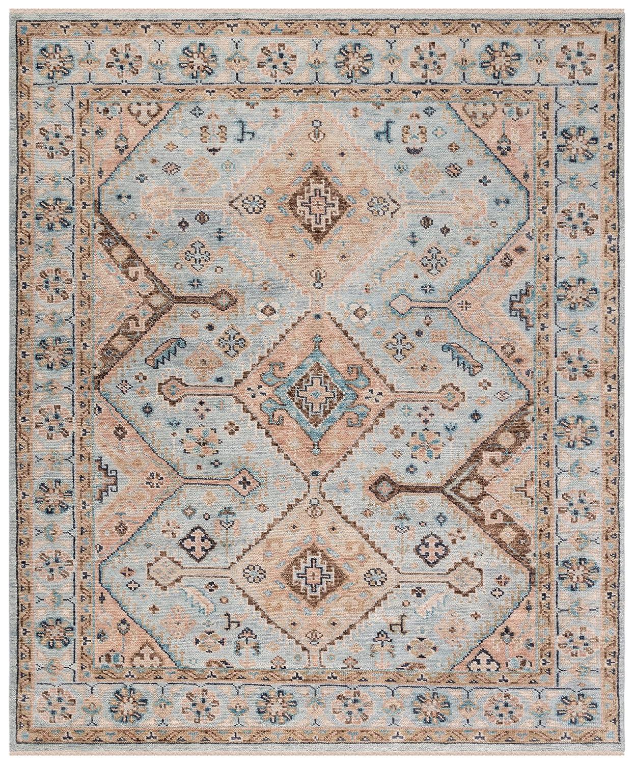 Samarkand SRK127 Hand Knotted Area Rug - Light Blue/Beige - 8'9"x11'9" - Safavieh.