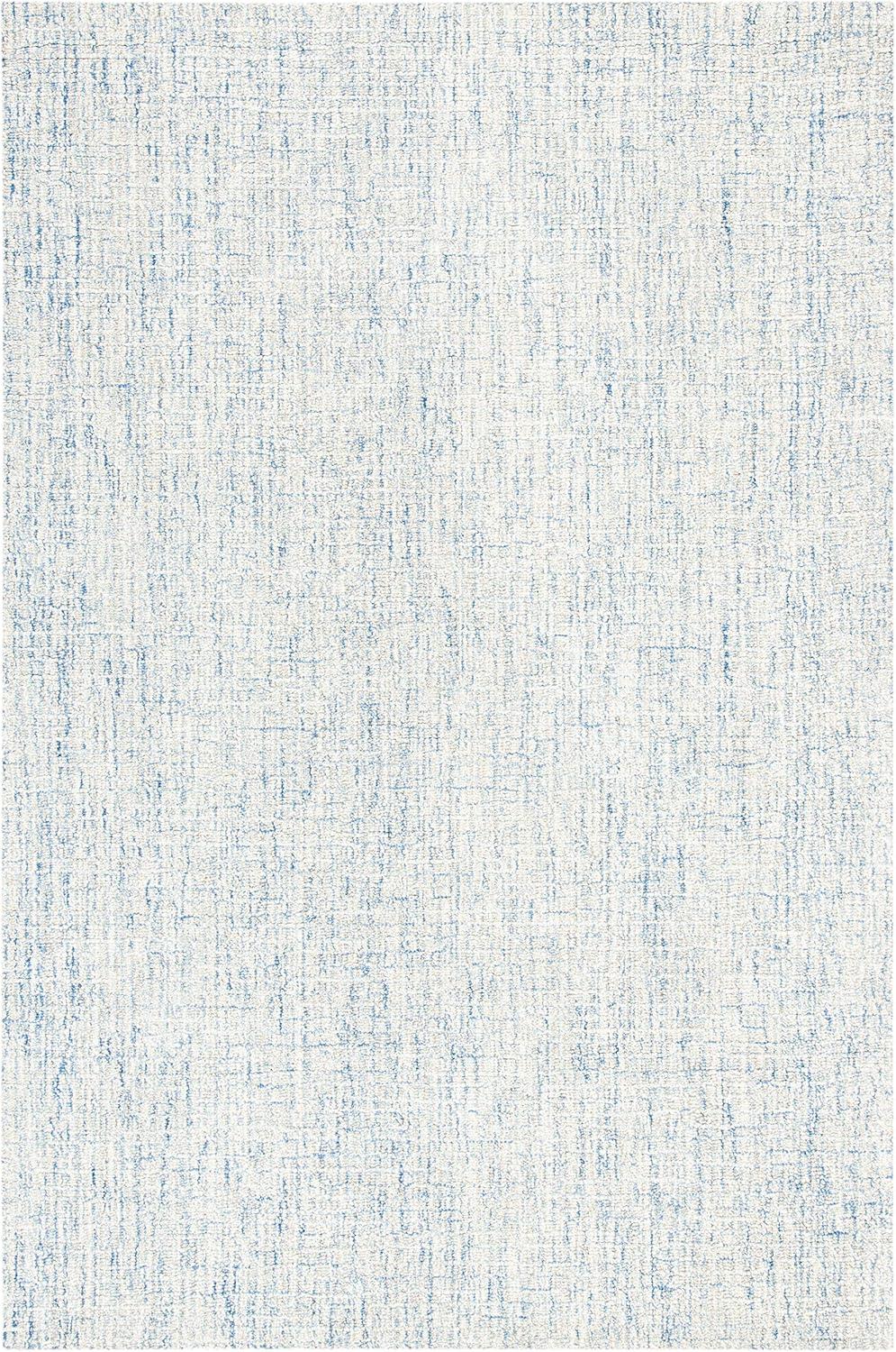 Handmade Abstract Blue Wool Area Rug, Easy Care, 4' x 6'