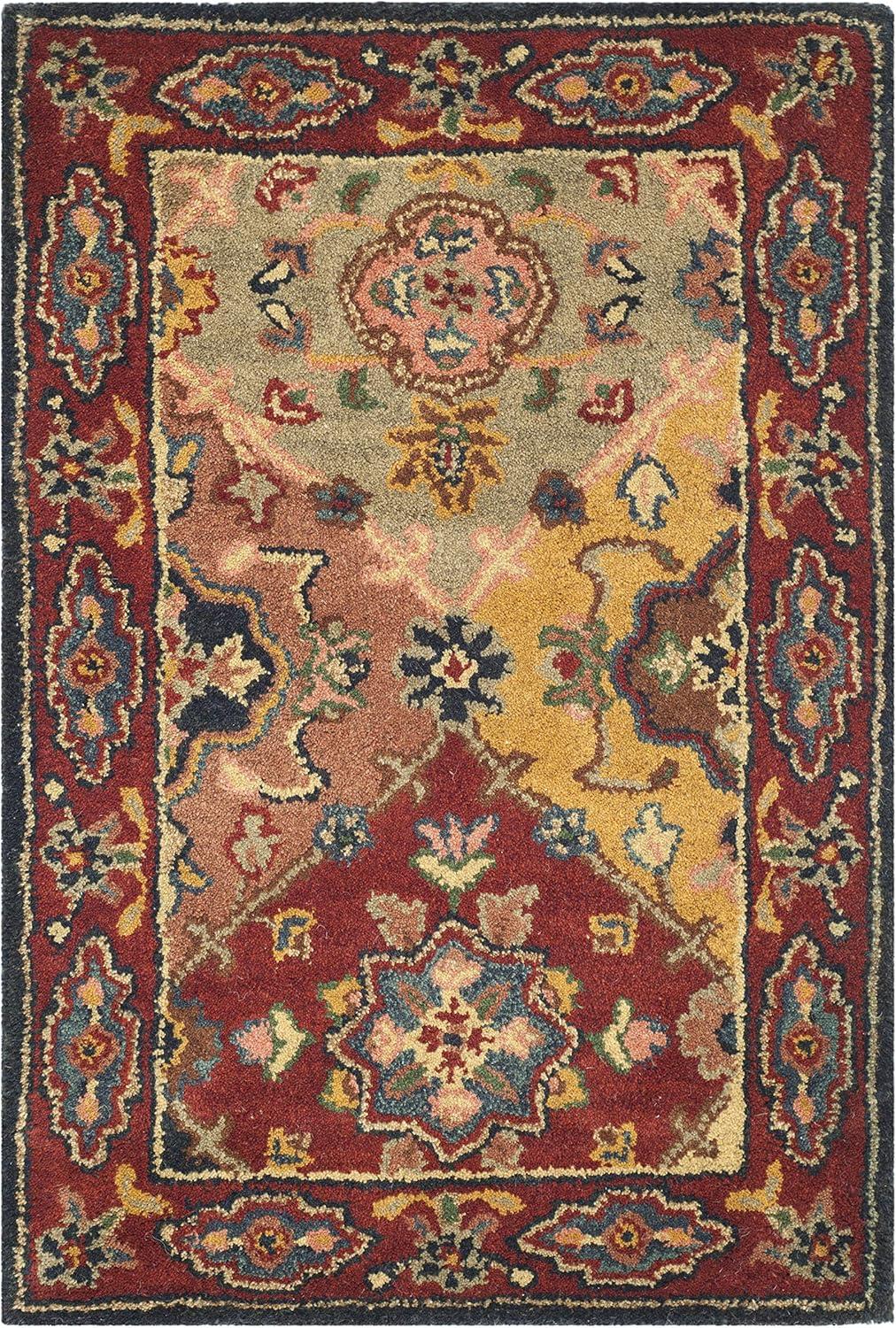 Heritage HG926 Hand Tufted Area Rug - Red/Multi - 7'6"x9'6" - Safavieh.