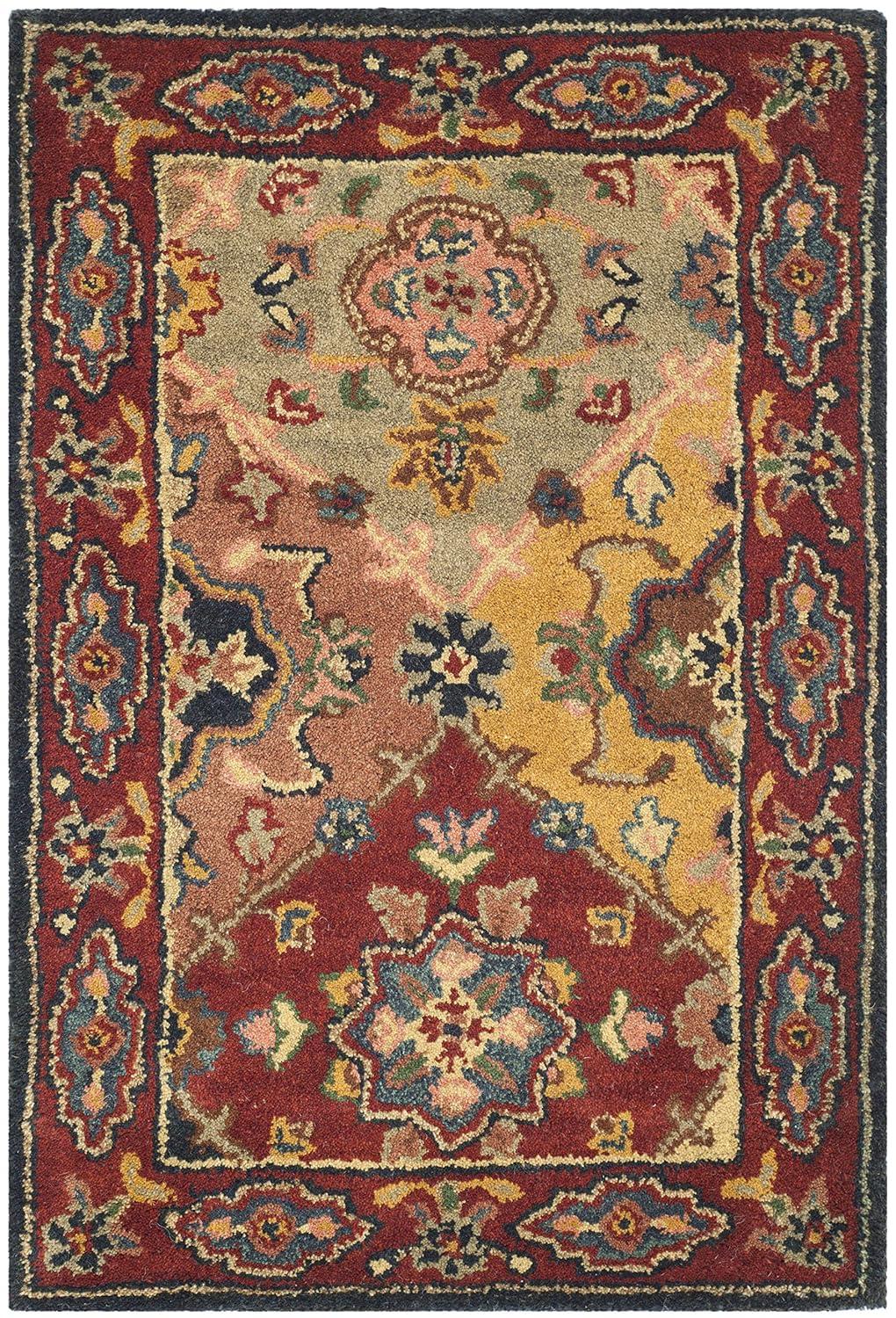 Heritage HG926 Hand Tufted Runner Rug - Red/Multi - 2'3"x6' - Safavieh.