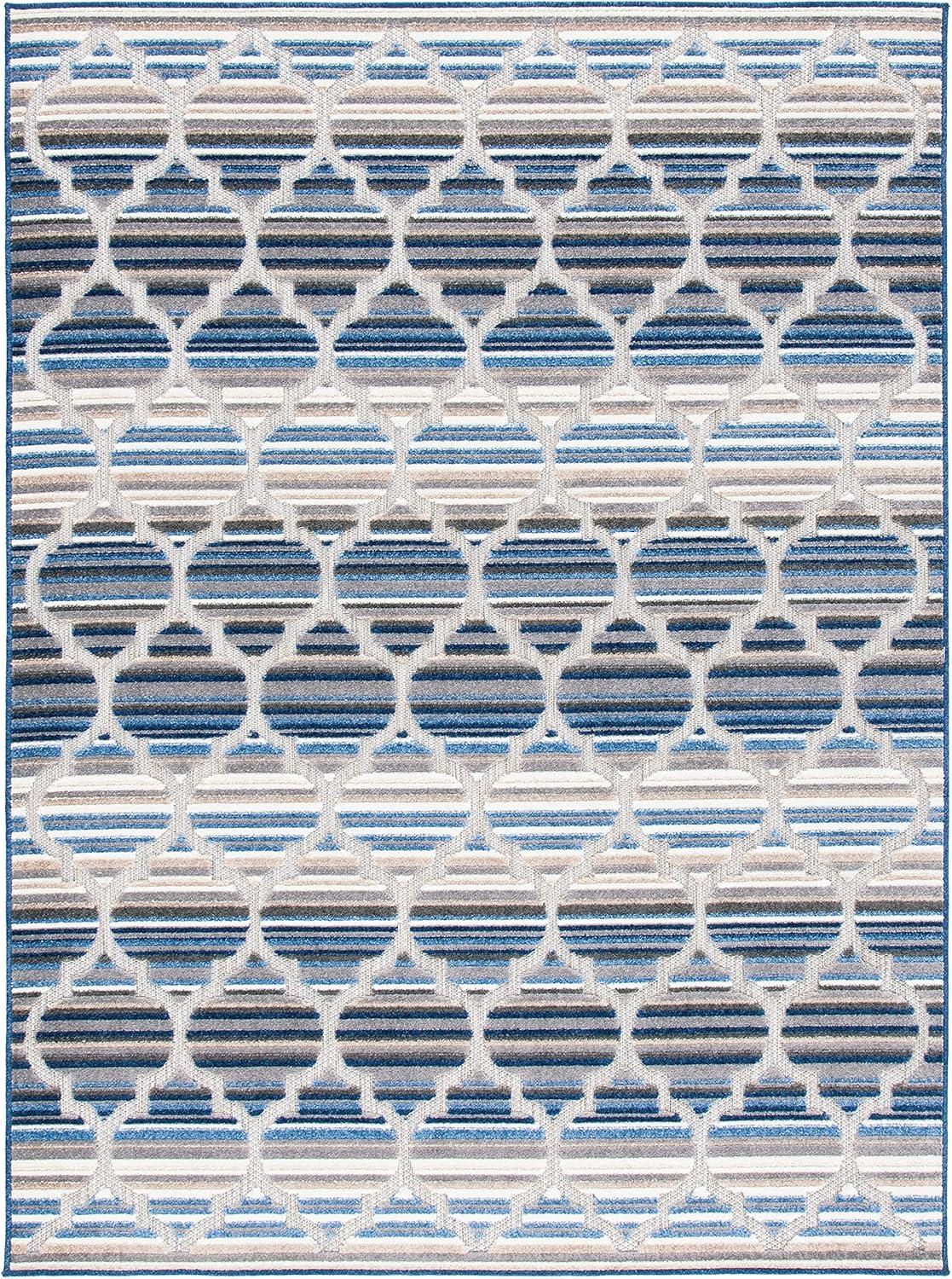 Cabana CBN333 Loomed Indoor Area Rug - Blue/Grey - 5'3"x7'6" - Safavieh