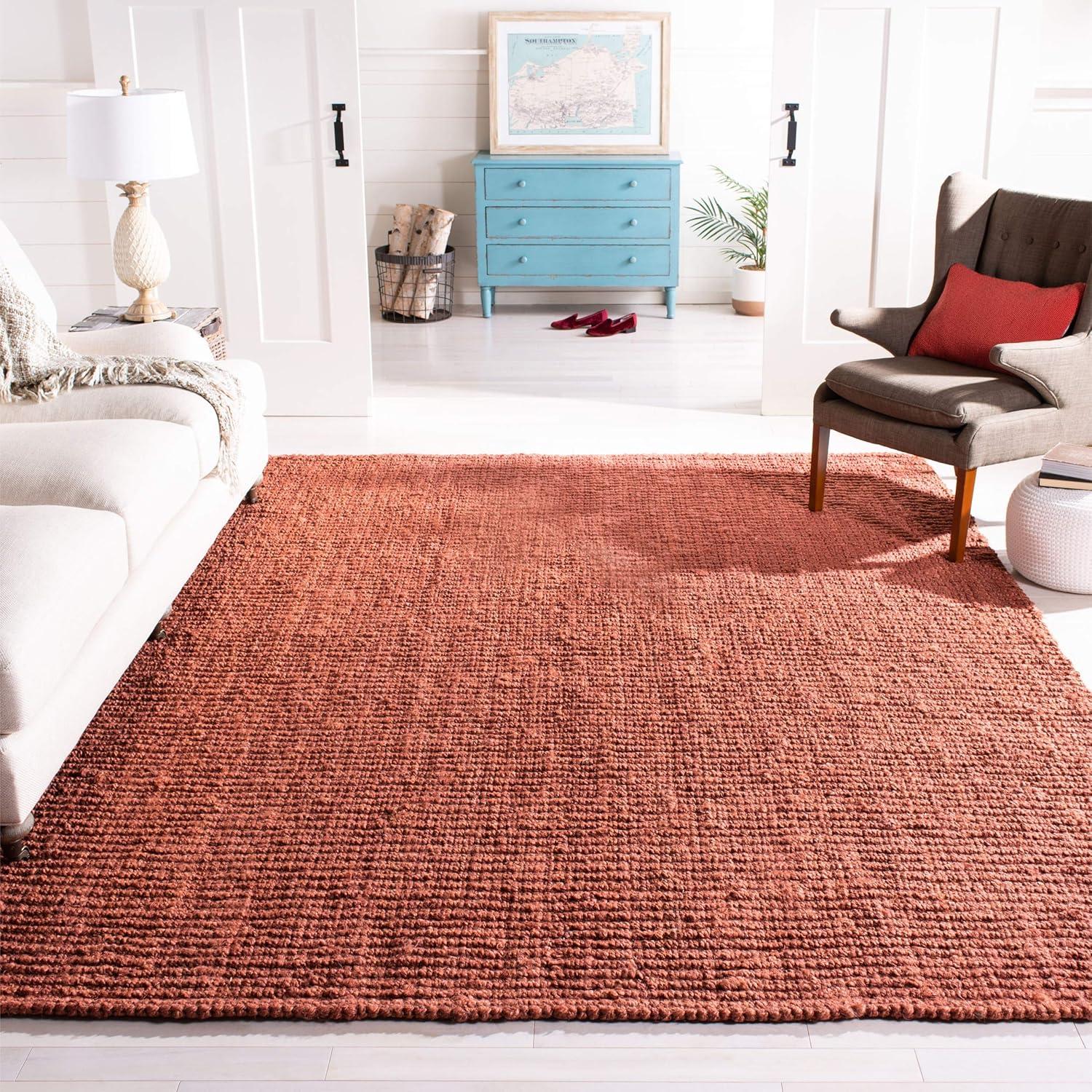 SAFAVIEH Natural Fiber Levi Braided Area Rug, Rust, 9' x 12'