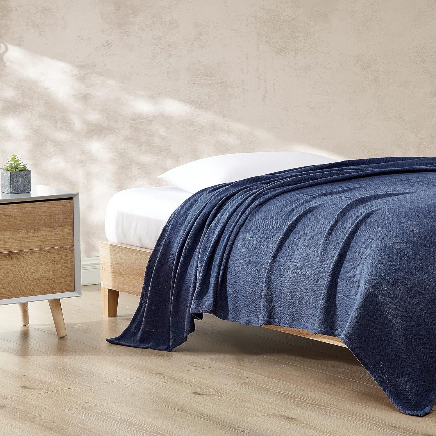 Eddie Bauer Eddie Bauer Herringbone Cotton Reversible Blanket