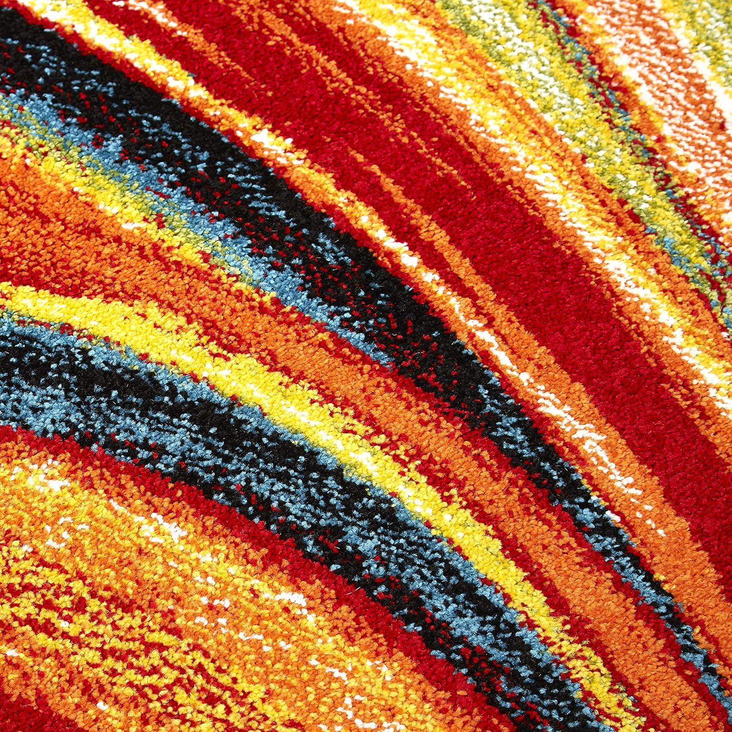 Home Dynamix Splash Adja Contemporary Abstract Swirl Area Rug, Red/Blue, 7'10"x10'2"