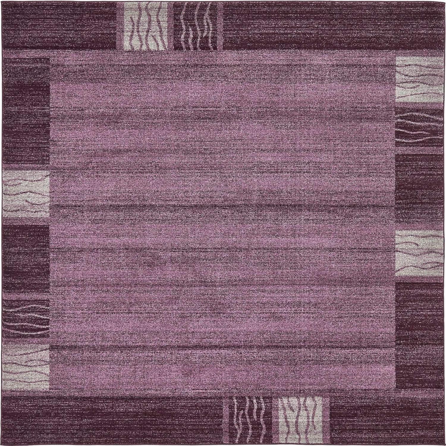 Unique Loom Del Mar Collection Area Rug - Sarah (7' 10" Square, Violet/ Purple)
