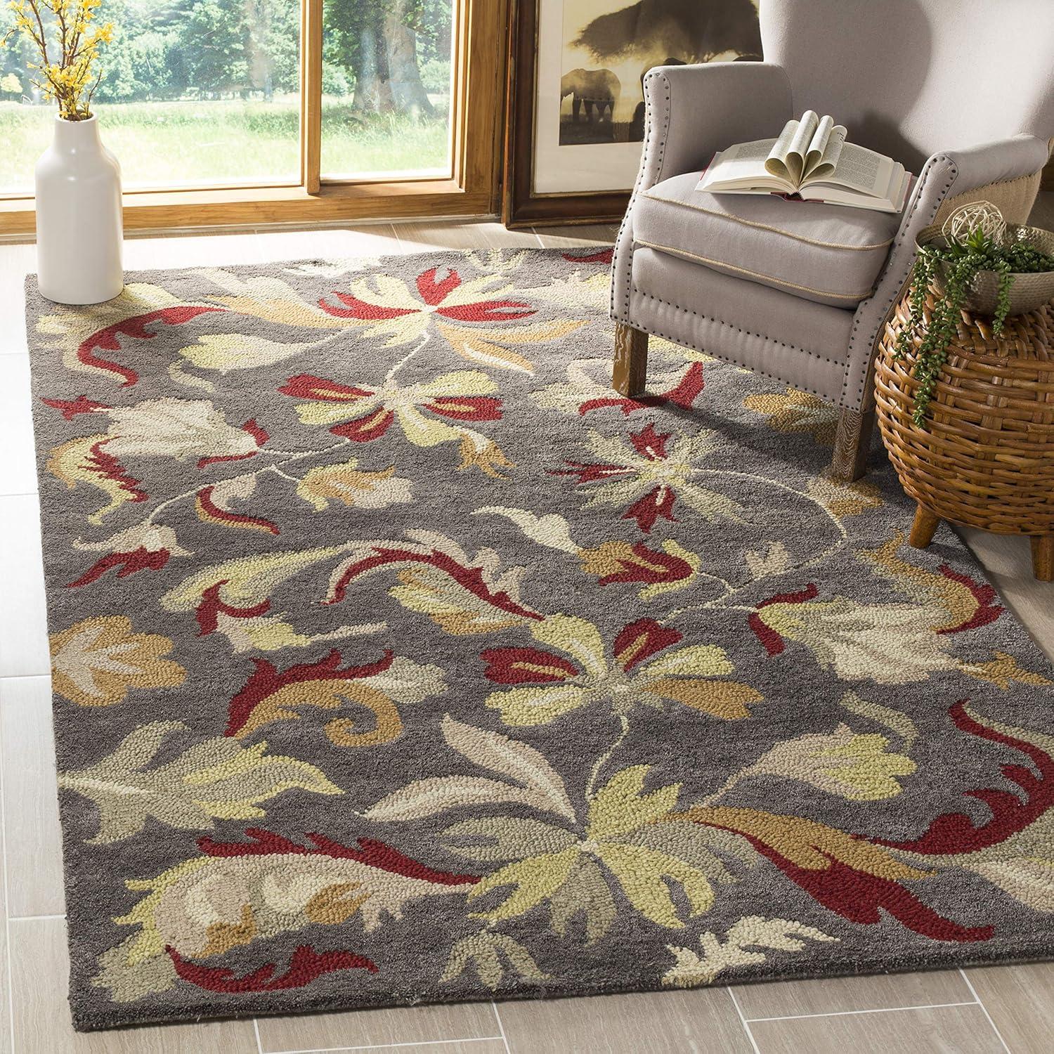 Jardin JAR459 Hand Tufted Area Rug - Dark Grey/Multi - 4'x6' - Safavieh.