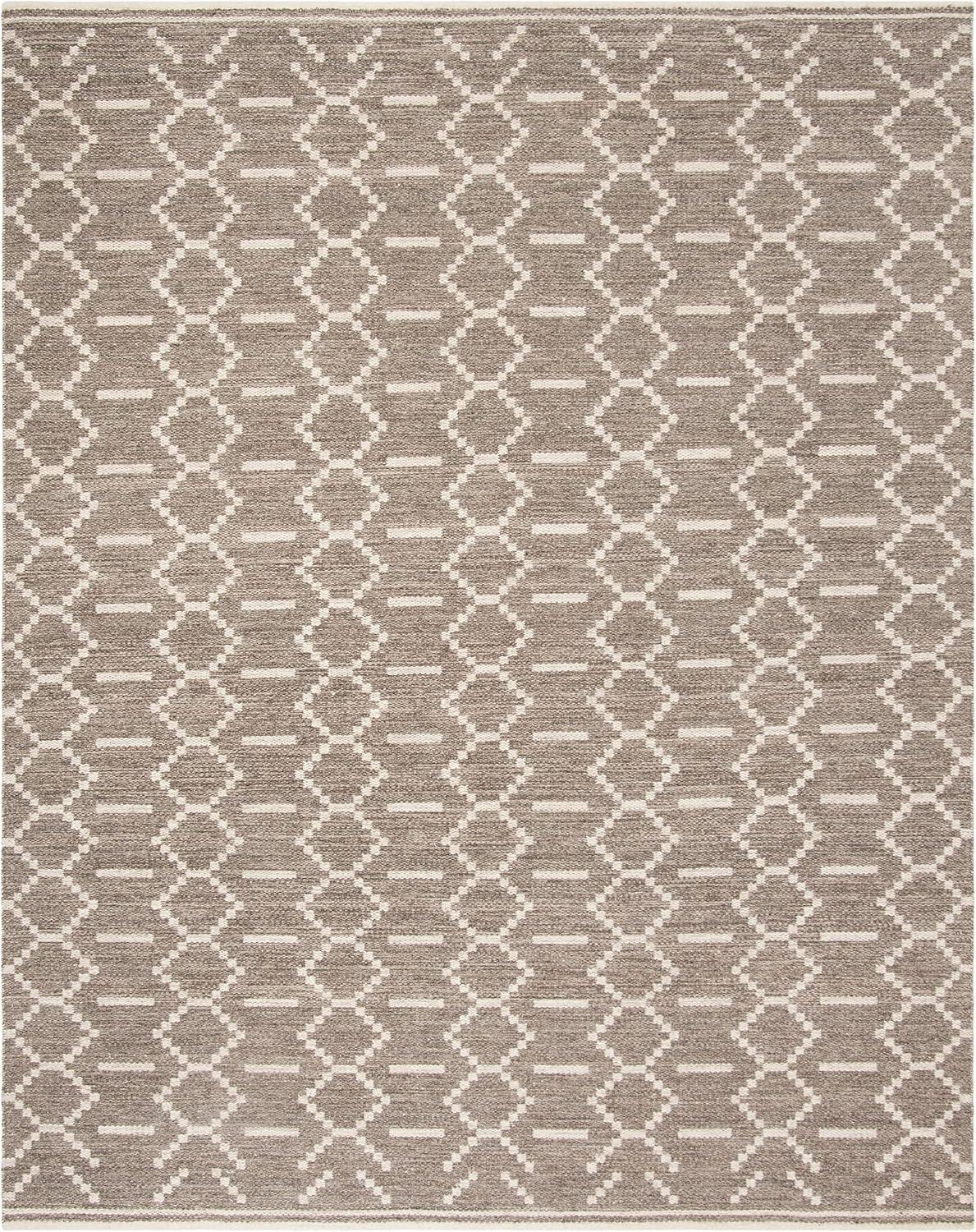 Nomadic Essence Handwoven Grey & Ivory Wool 8' x 10' Area Rug