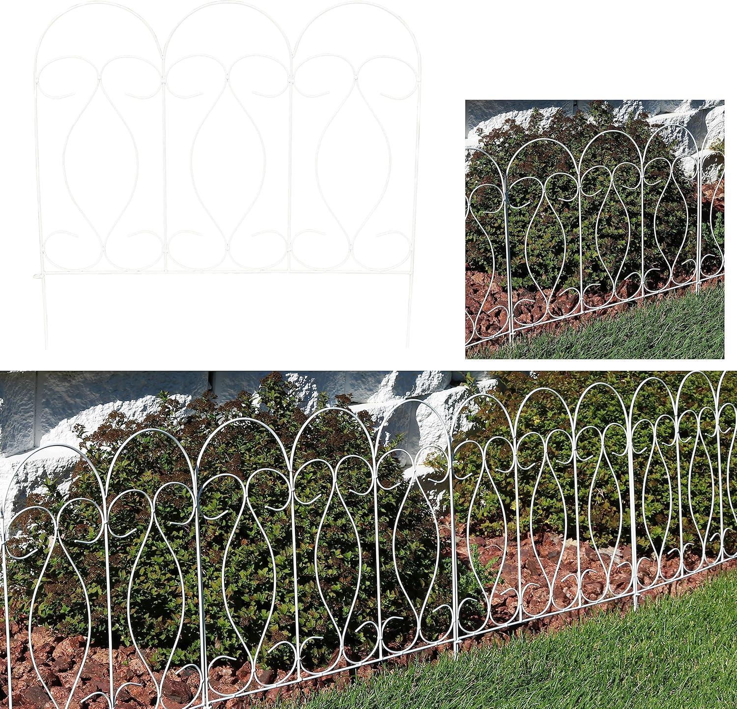 SunnyDaze Decor Traditional 24" x 24" Steel Decorative Garden Fence Panels (Set of 5)