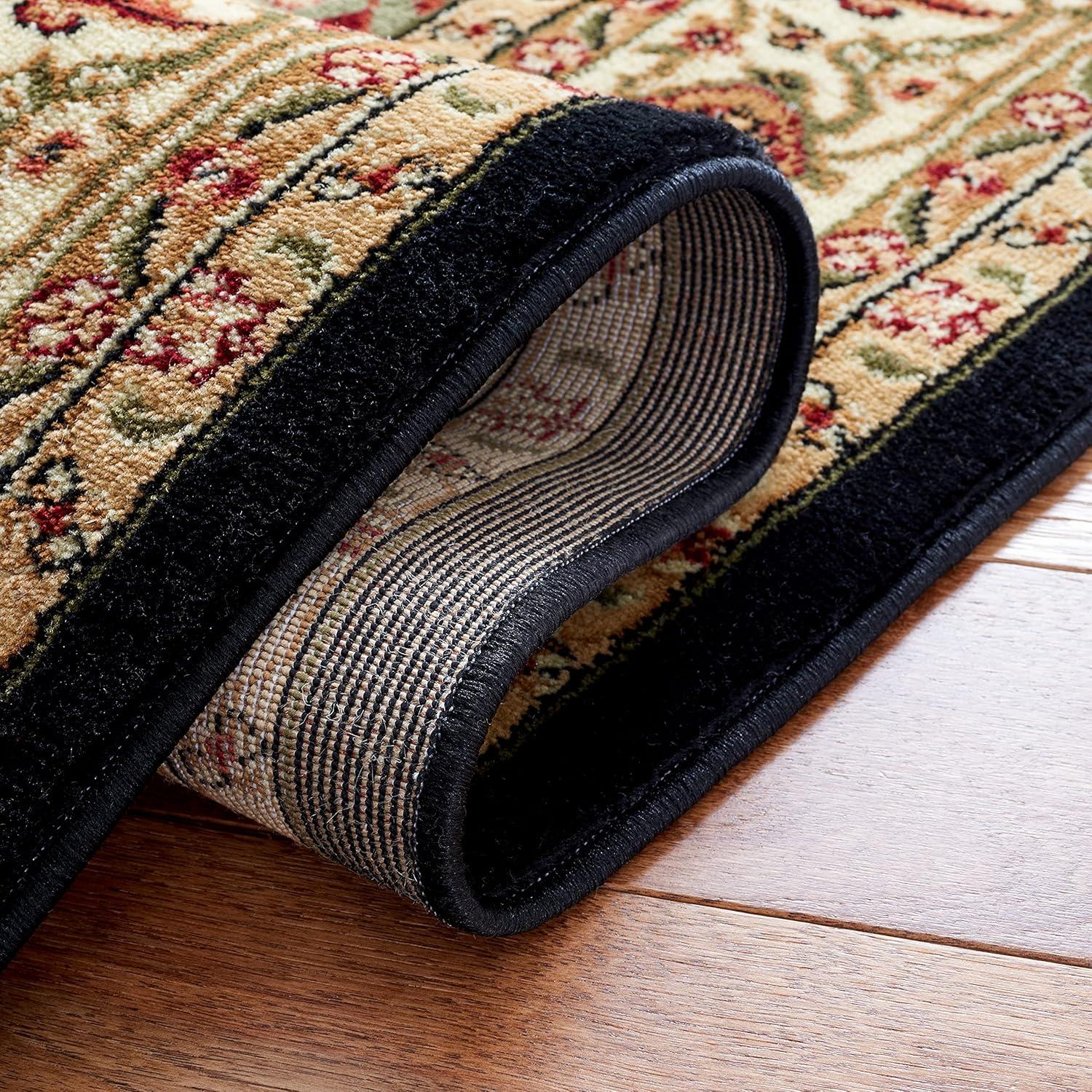 Lyndhurst Heriz LNH330 Power Loomed Area Rug - Black/Beige - 5'3"x7'6" - Safavieh