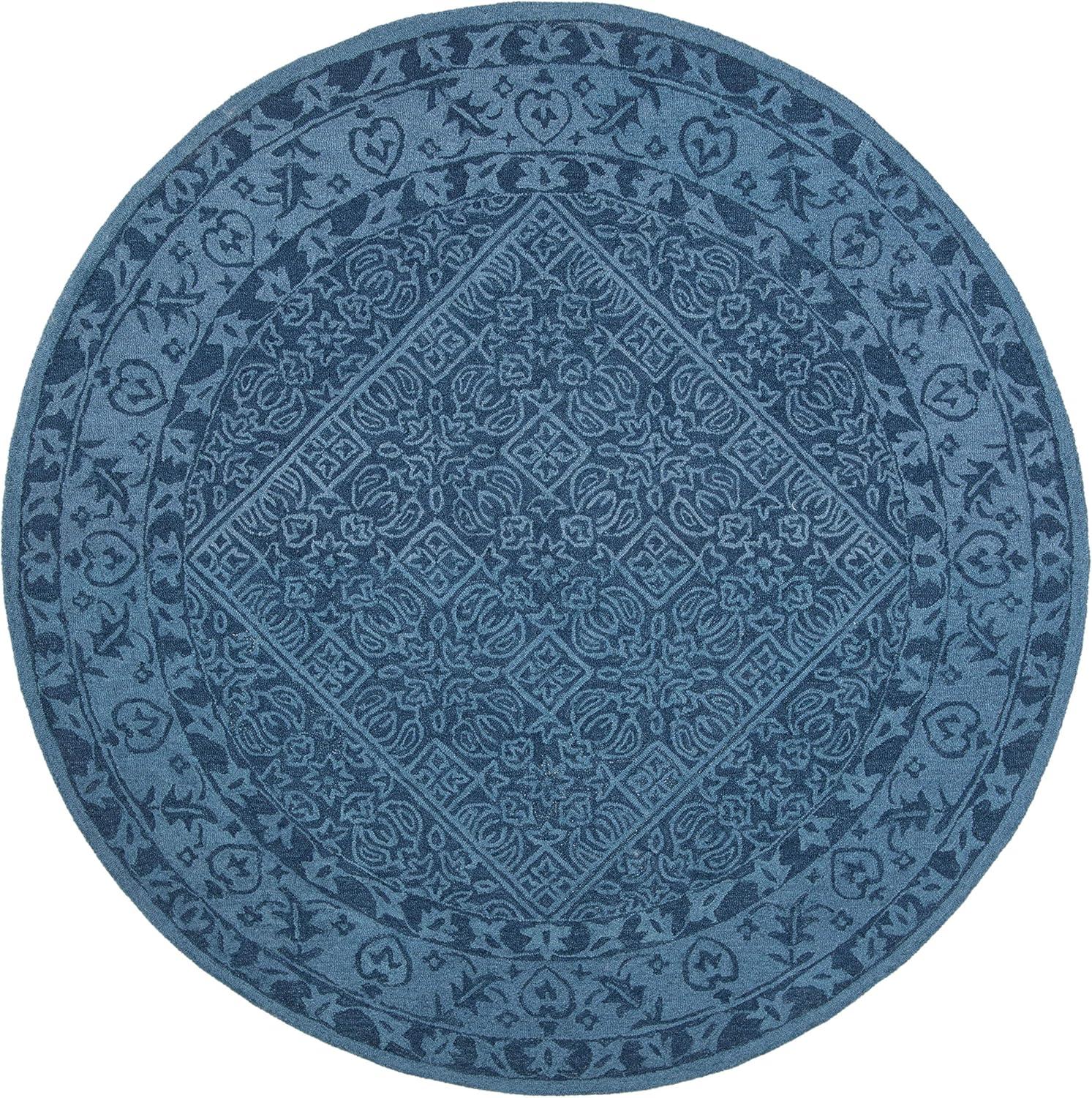 Dip Dye DDY151 Hand Tufted Indoor Area Rug - Navy Blue - 7' Round - Safavieh