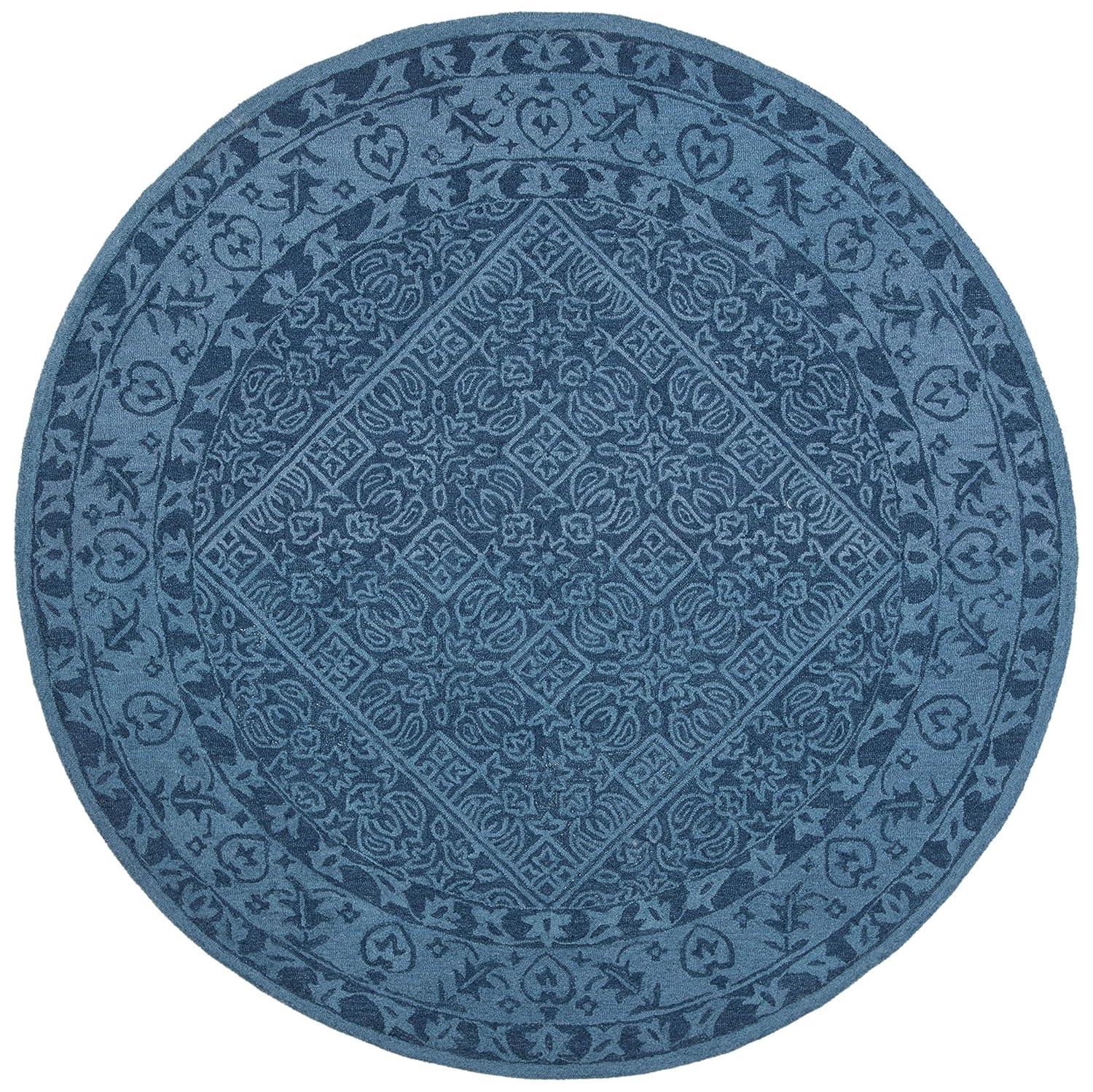 Dip Dye DDY151 Hand Tufted Indoor Area Rug - Navy Blue - 7' Round - Safavieh
