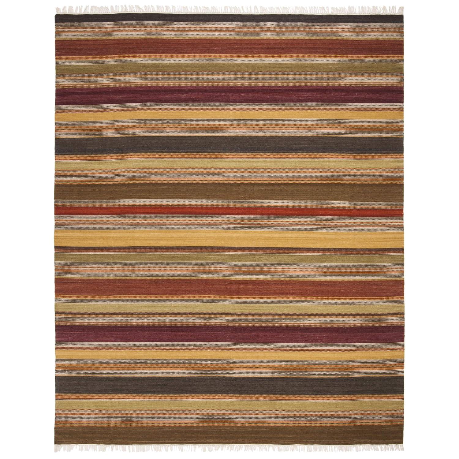 Striped Kilim STK315 Hand Woven Indoor Area Rug - Gold - 6'x9' - Safavieh