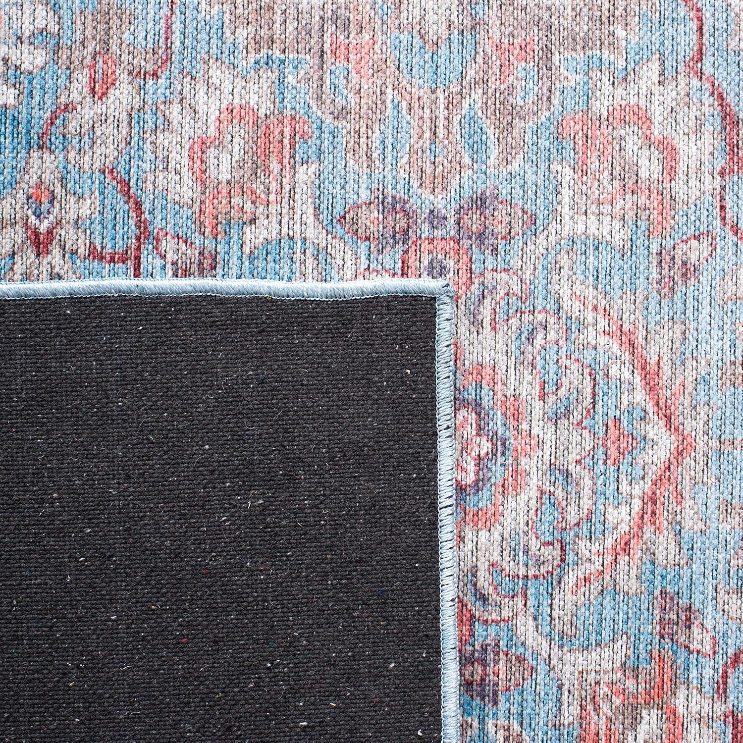 Serapi Blue Cotton Viscose Machine Washable Runner Rug