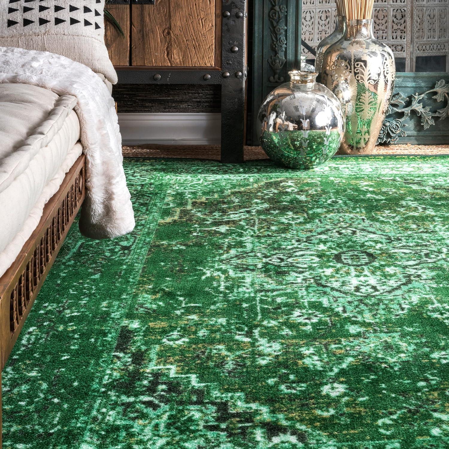 nuLOOM Reiko Vintage Persian Area Rug, 8', Green