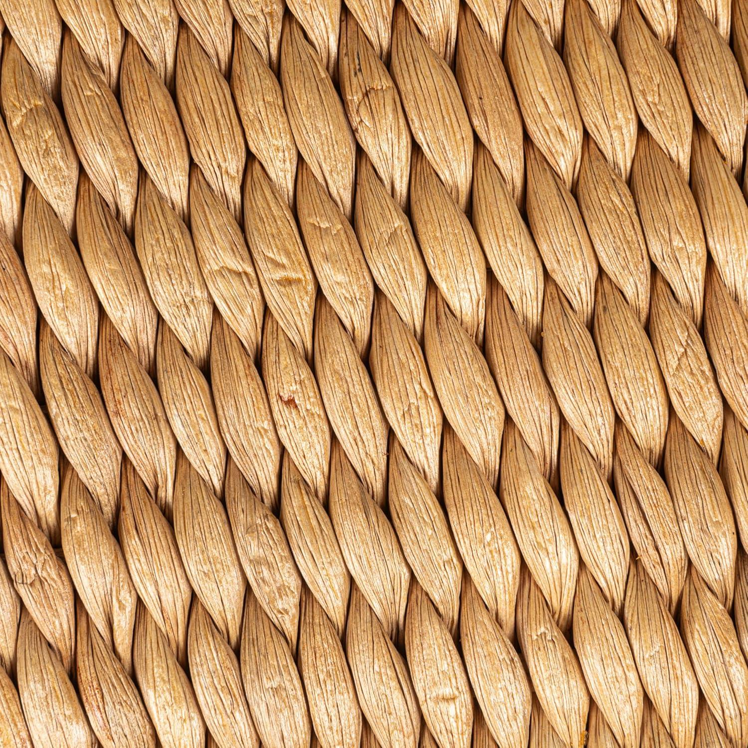 Natural Woven Water Hyacinth Backless Bar Stool
