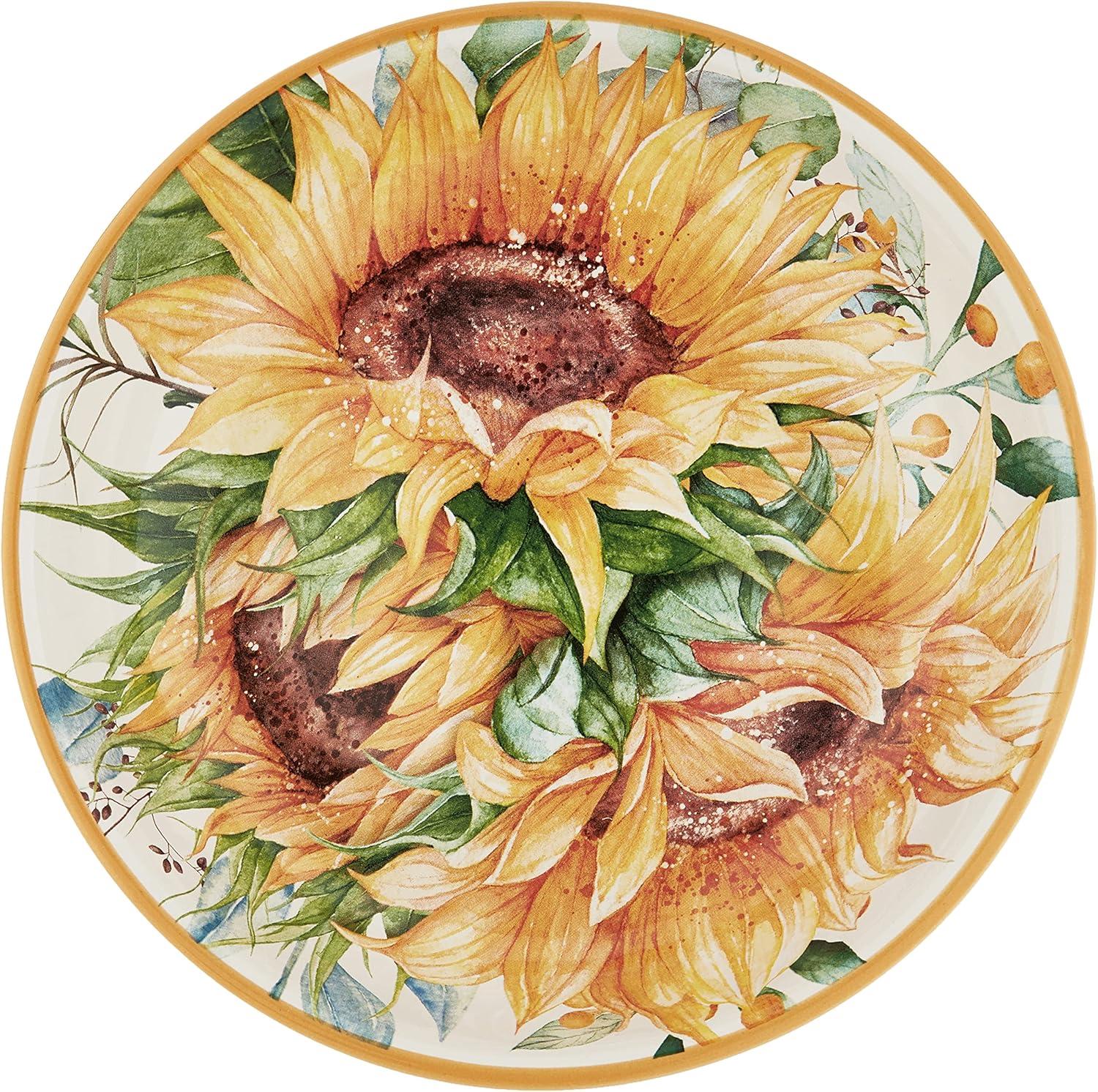 Certified International Sunflower Fields Set/4 Soup/Pasta Bowl