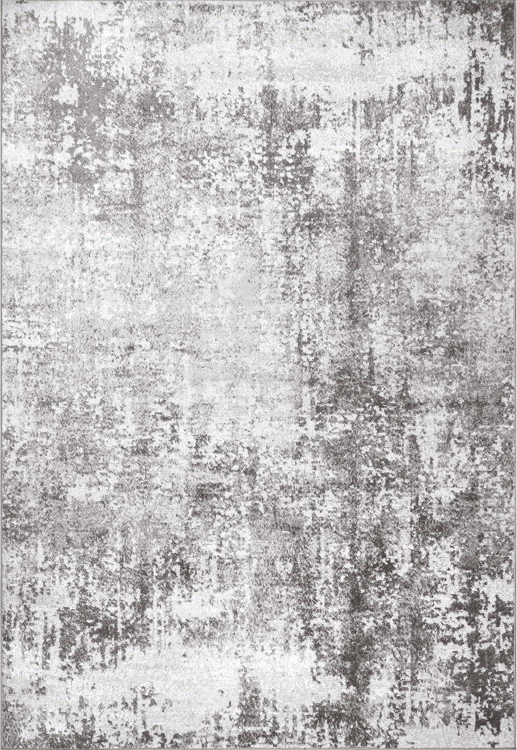 Elysian 50'' Gray Abstract Synthetic Easy-Care Area Rug