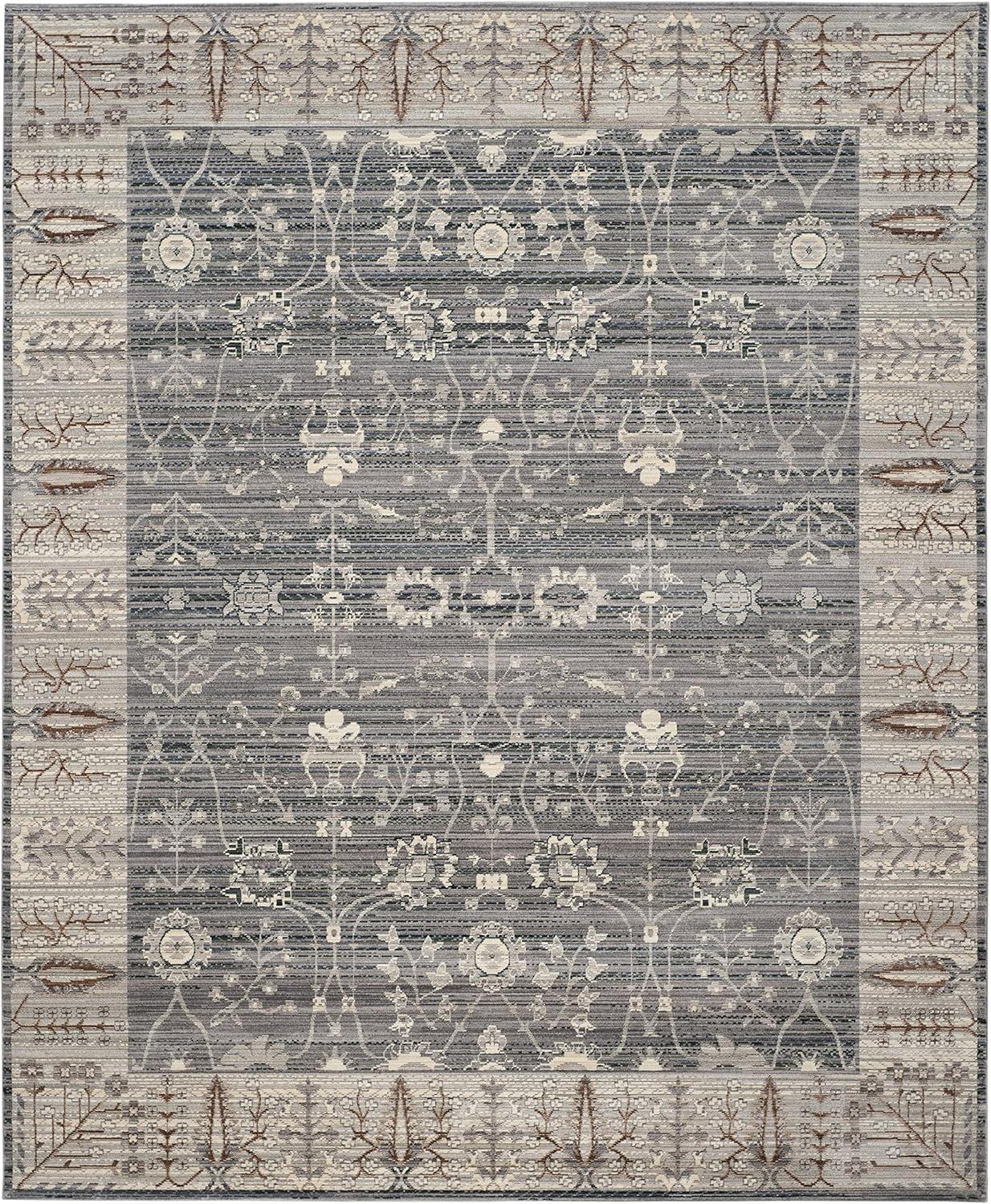 Gray Rectangular 8' x 10' Reversible Synthetic Rug