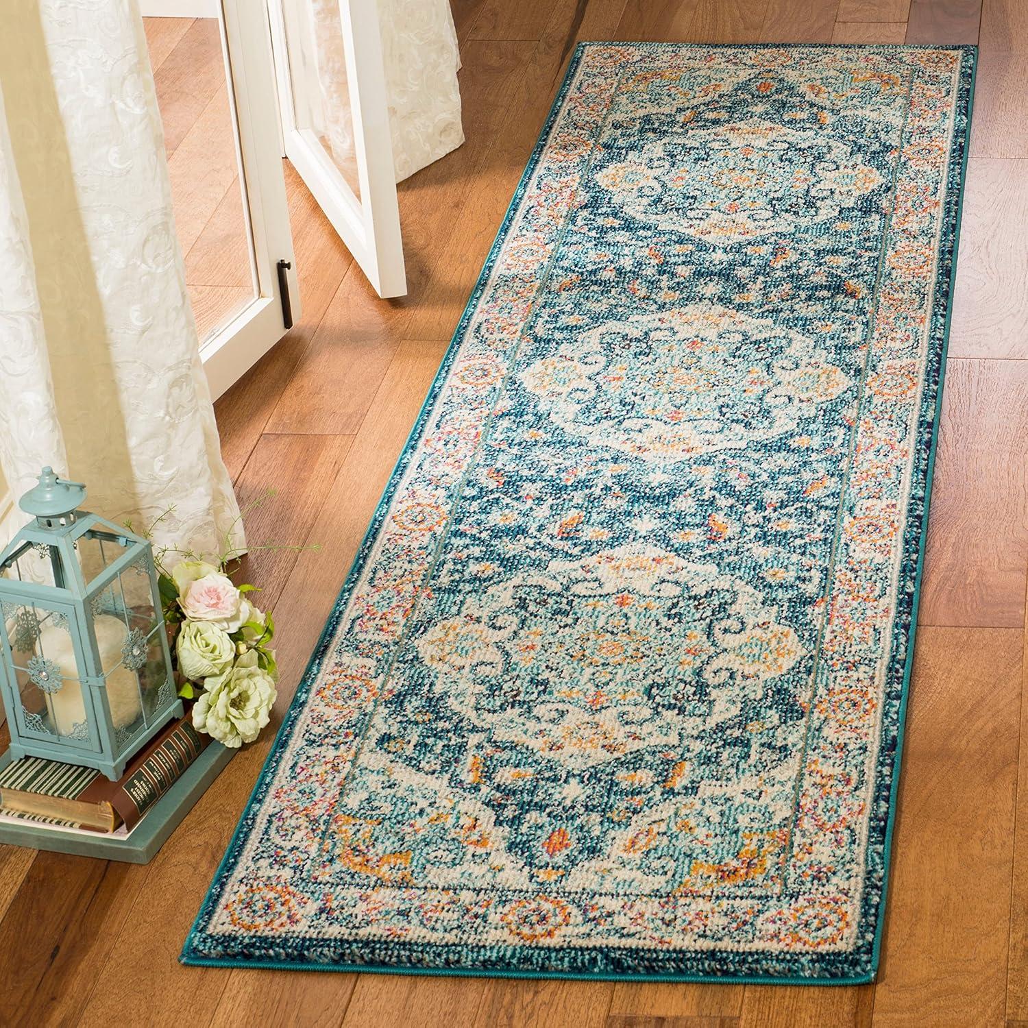 Phoenix PHX154 Power Loomed Indoor Accent Rug - 3'x5' - Ivory/Blue - Safavieh