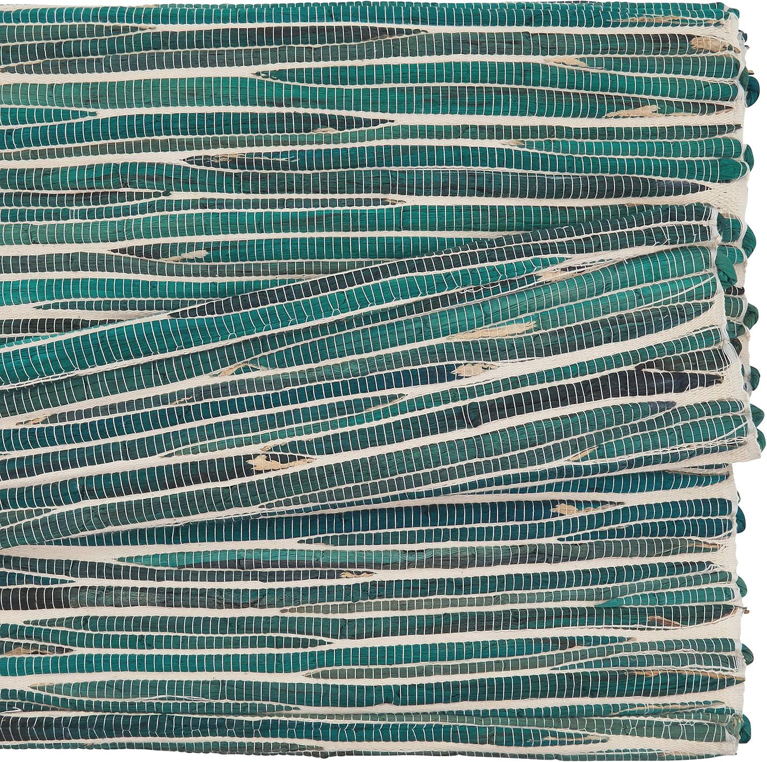 Saro Lifestyle Dinner Table Runner With Water Hyacinth Design, Turquoise, 14" x 72"
