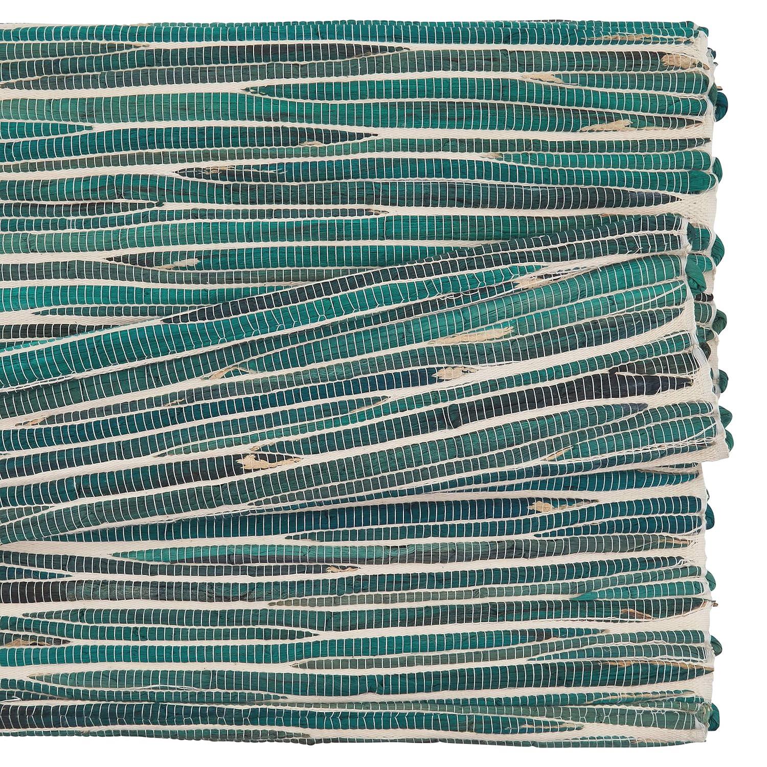 Saro Lifestyle Dinner Table Runner With Water Hyacinth Design, Turquoise, 14" x 72"