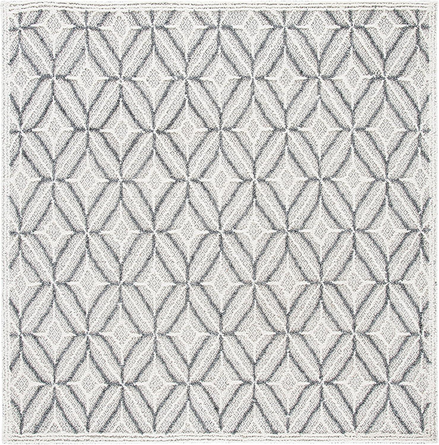 Trace TRC212 Hand Tufted Area Rug - Grey/Black - 6'x6' - Safavieh.