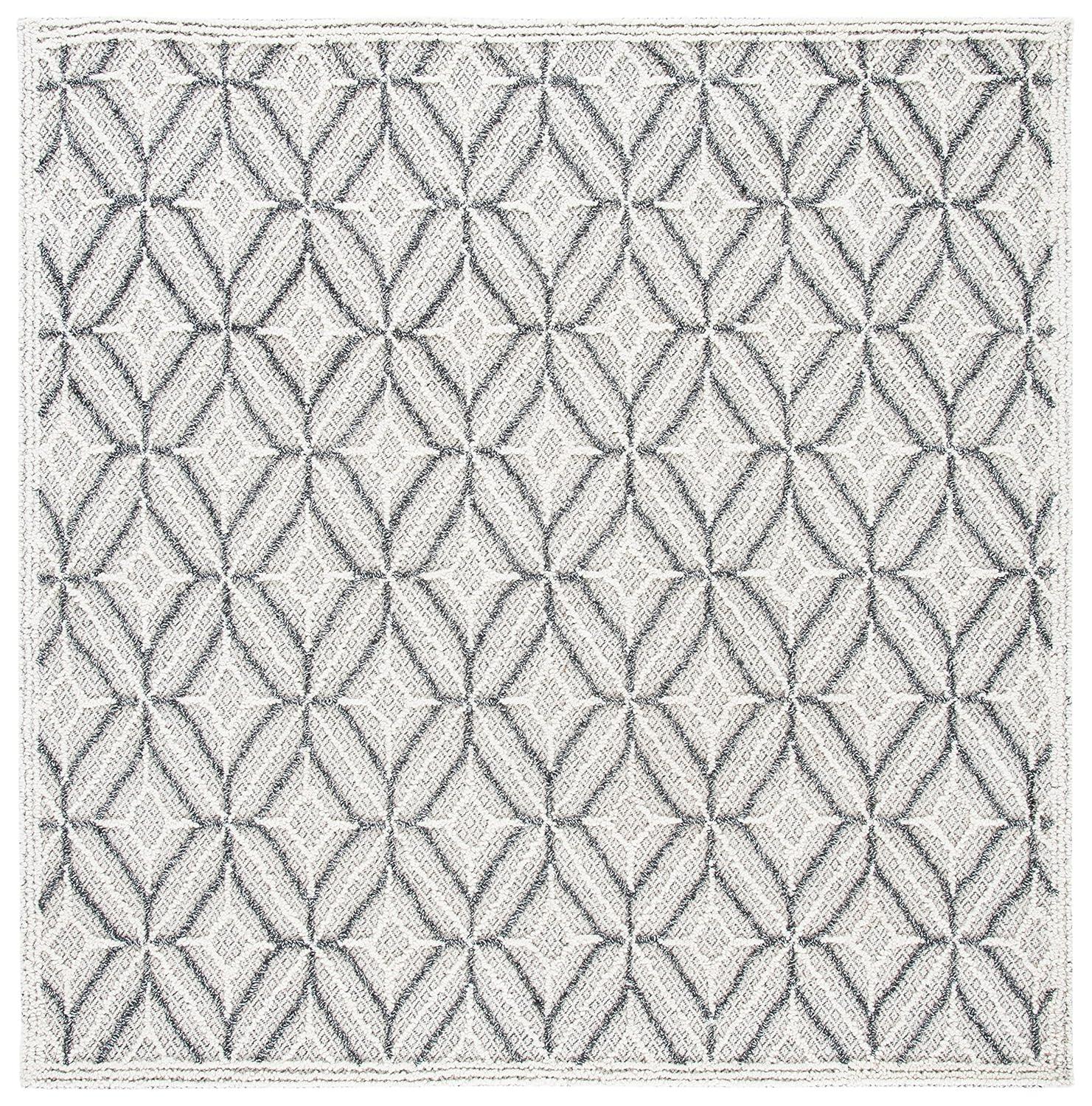 Trace TRC212 Hand Tufted Area Rug - Grey/Black - 6'x6' - Safavieh.