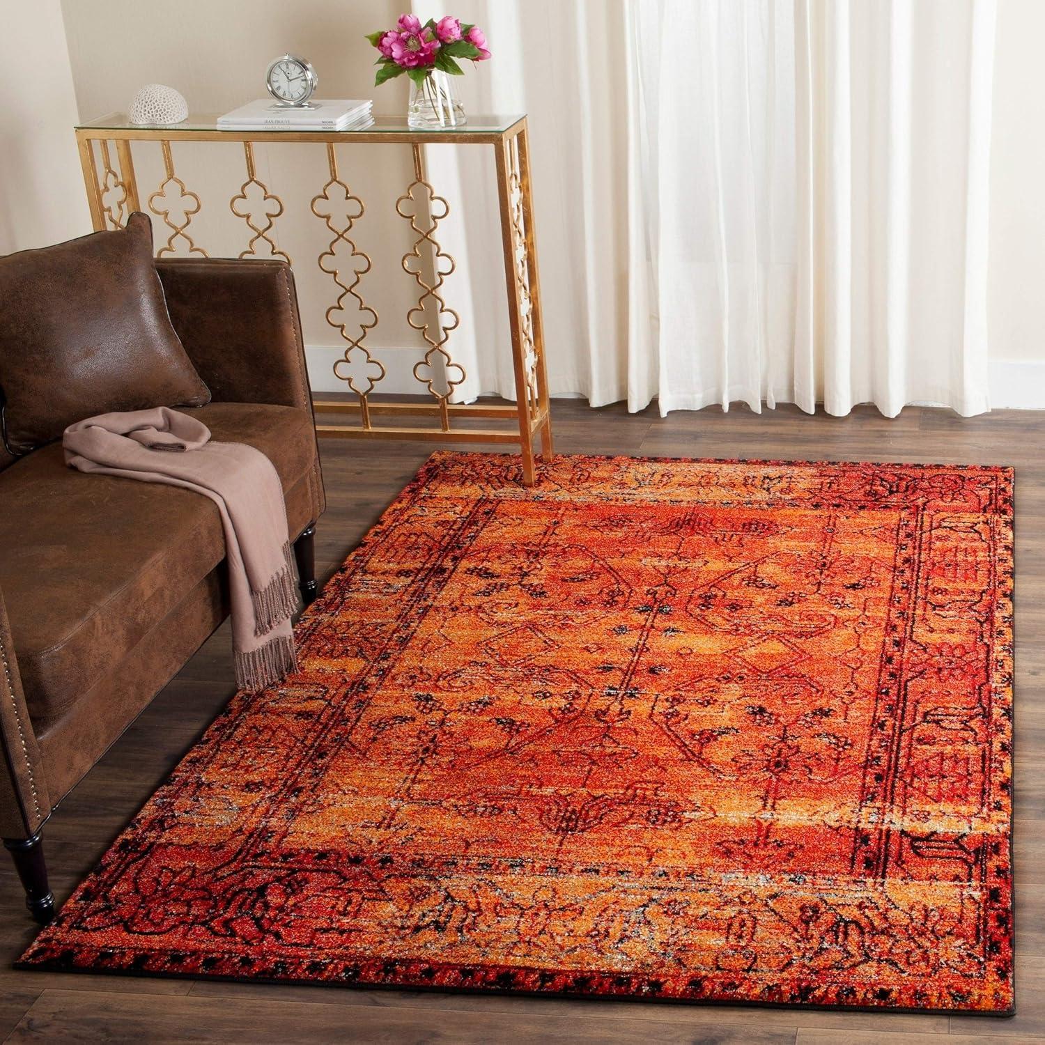 Vintage Hamadan VTH216 Power Loomed Area Rug - Orange - 6'7"x9' - Safavieh.