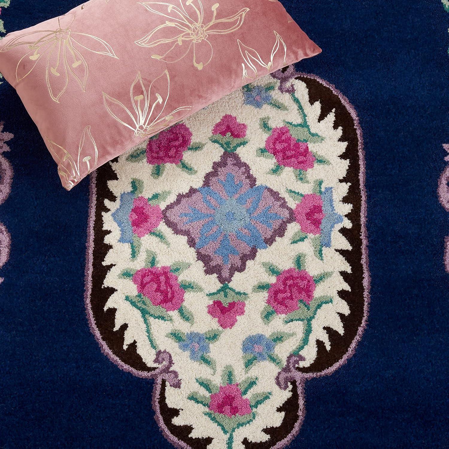 Bellagio BLG535 Hand Tufted Area Rug - Navy/Ivory - 5'x8' - Safavieh.