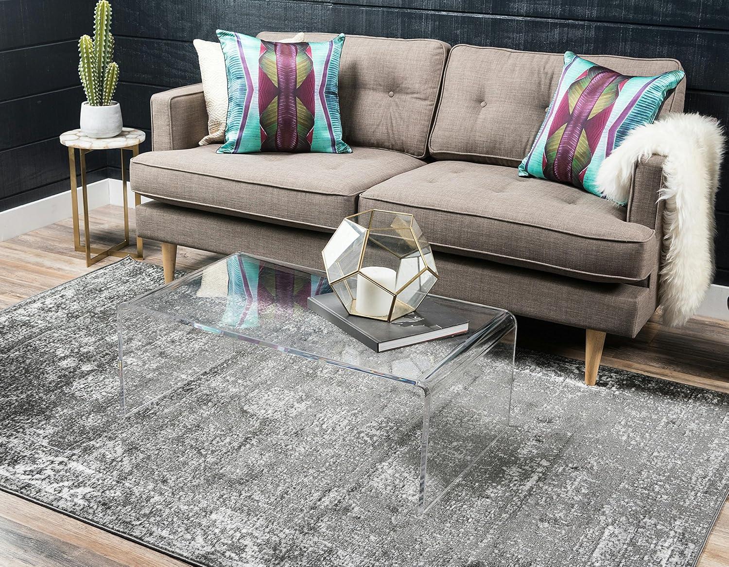 Unique Loom 7' 0 x 10' 0 Sofia Casino Dark Gray Area Rug