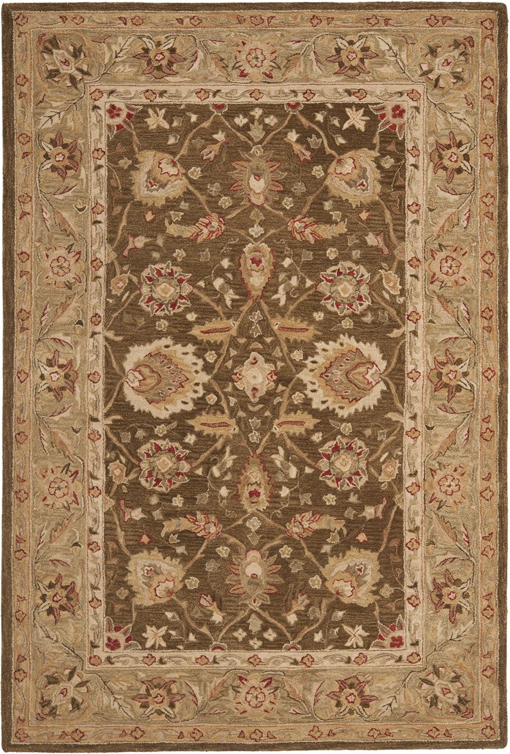 SAFAVIEH Anatolia Venice Traditional Wool Area Rug, Brown/Green, 6' x 9'