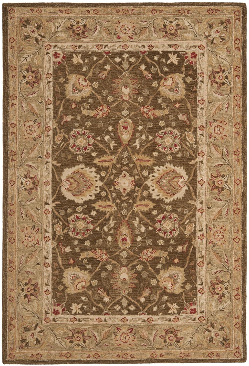 Anatolia AN512 Hand Tufted Indoor Area Rug - Brown/Green - 6'x9' - Safavieh