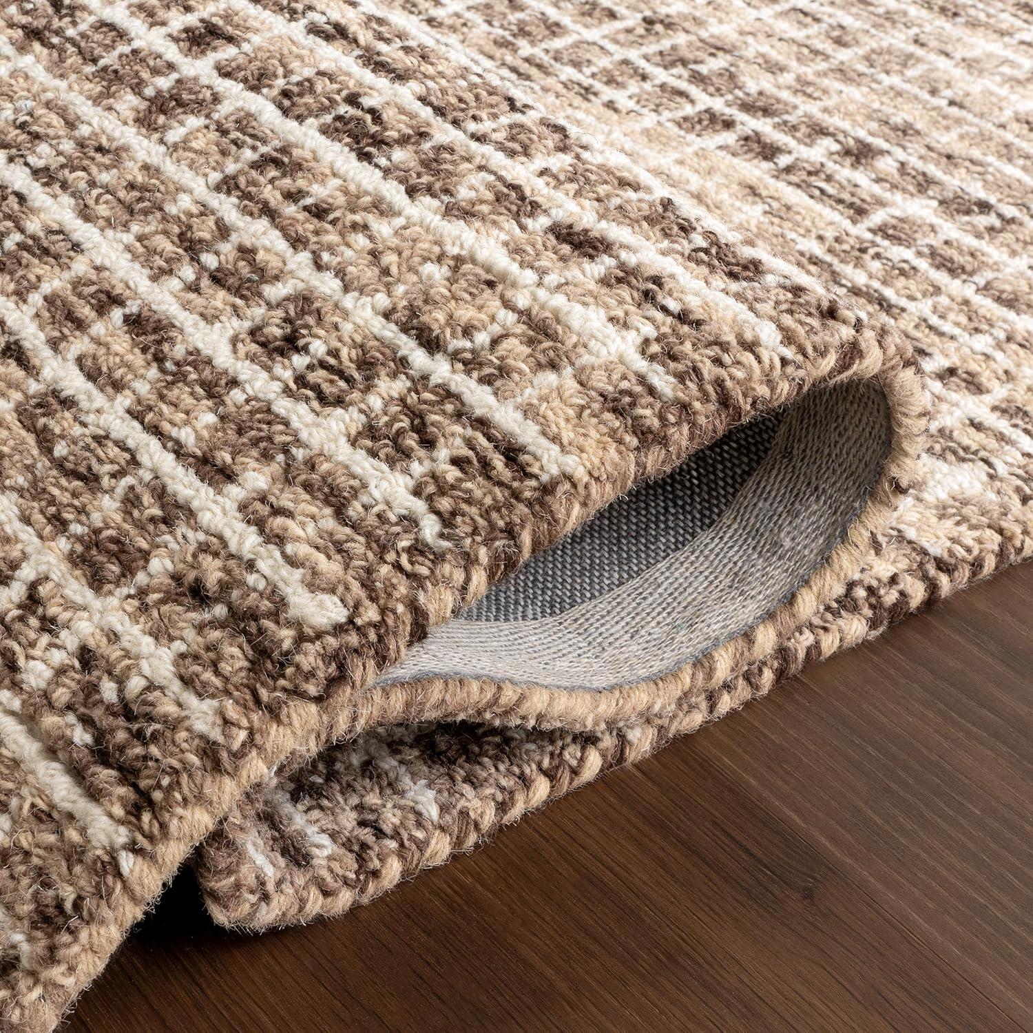 Gracie Oaks Melrose Checked Wool Area Rug