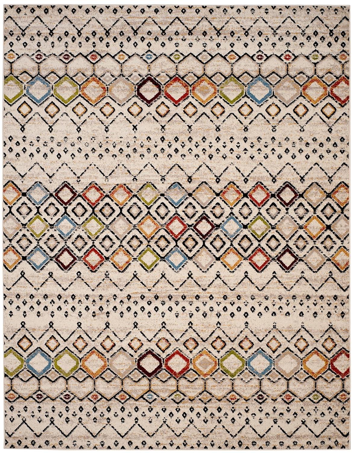 Amsterdam AMS108 Power Loomed Indoor Area Rug - Ivory/Multi - 9'x12' - Safavieh