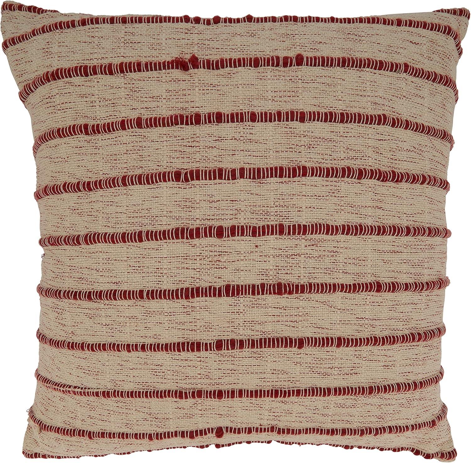 Saro Coralee Collection Striped Cotton Pillow Cover