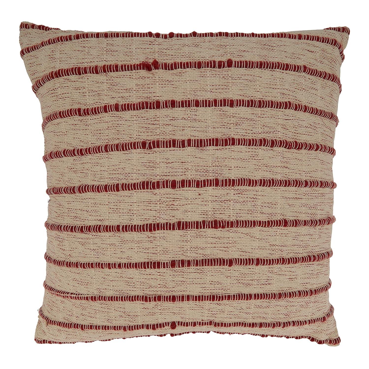 Saro Coralee Collection Striped Cotton Pillow Cover