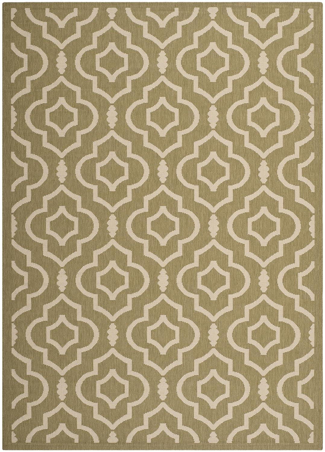 Courtyard CY6926 Power Loomed Indoor and Outdoor Area Rug - Green/Beige - 5'3"x7'7" - Safavieh