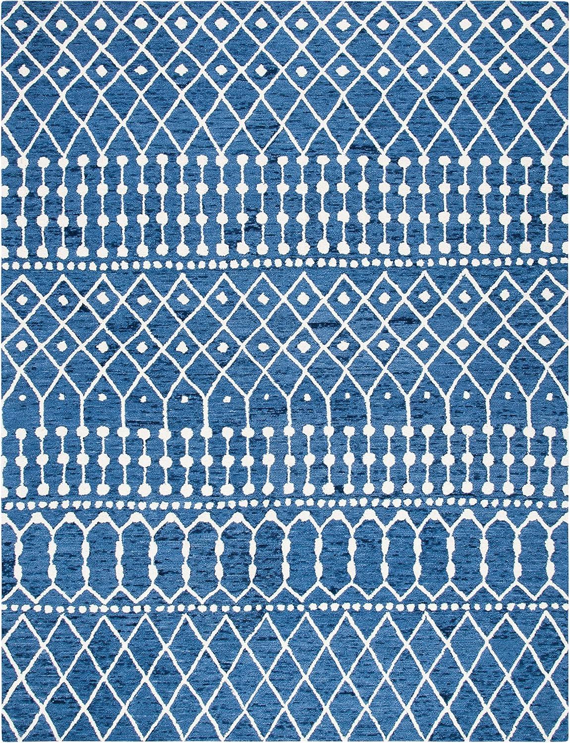 Blossom BLM115 Hand Tufted Area Rug - Navy/Ivory - 8'x10' - Safavieh.