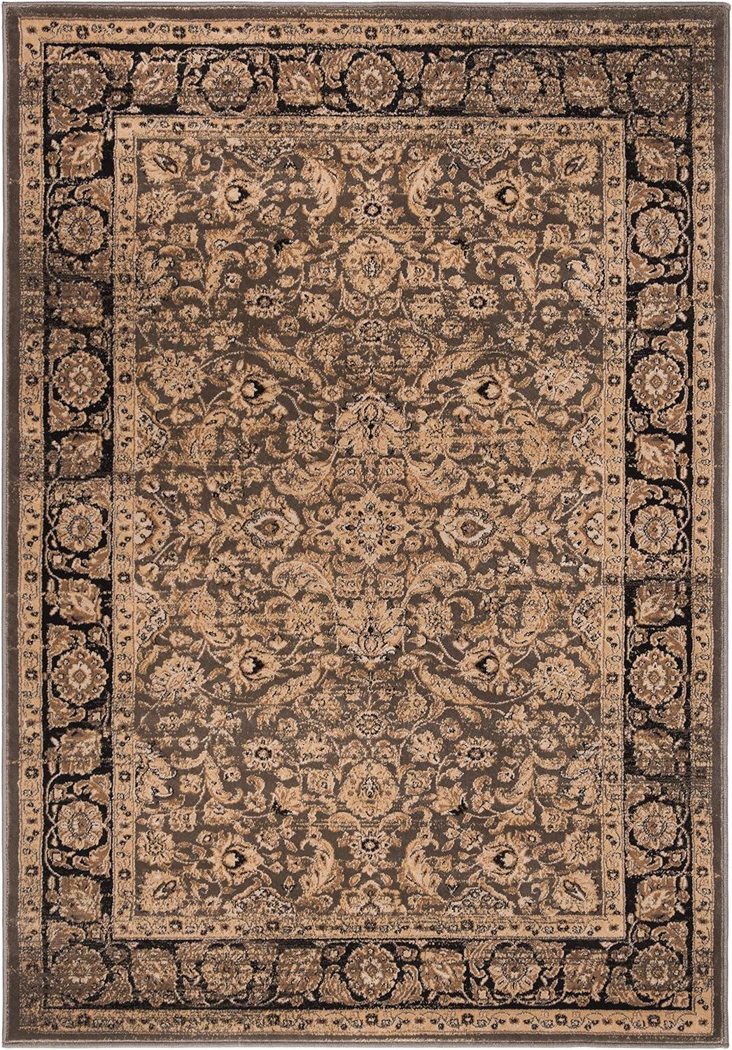 Vintage VTG576 Power Loomed Area Rug Taupe / Black 4' X 5'-7" - Safavieh.