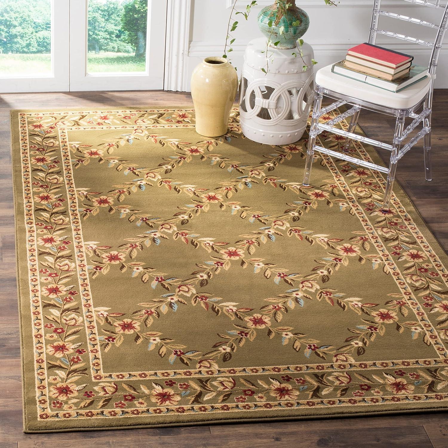 Lyndhurst LNH557 Power Loomed Area Rug - Black/Brown - 8'9"x12' - Safavieh