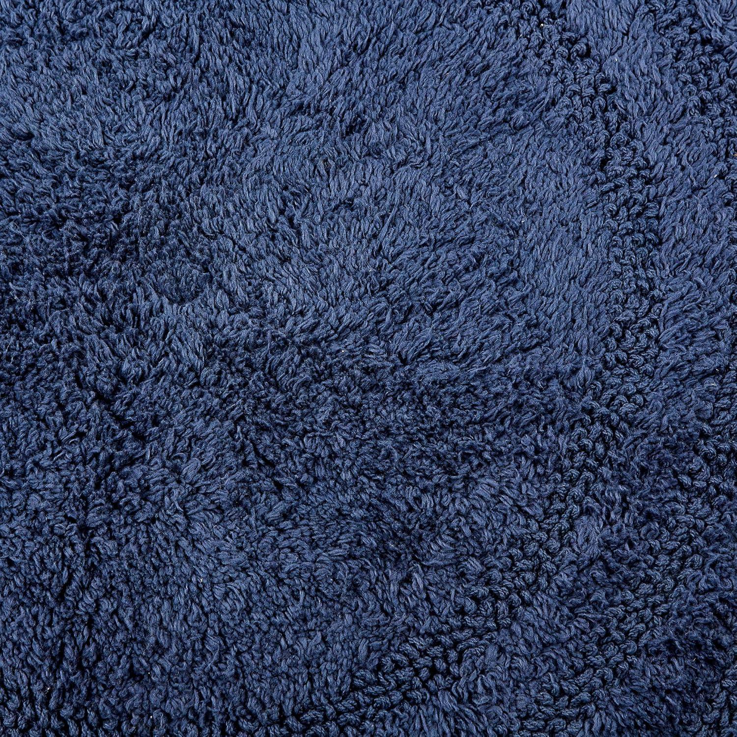 DII French Blue Small Oval Crochet Bath Mat