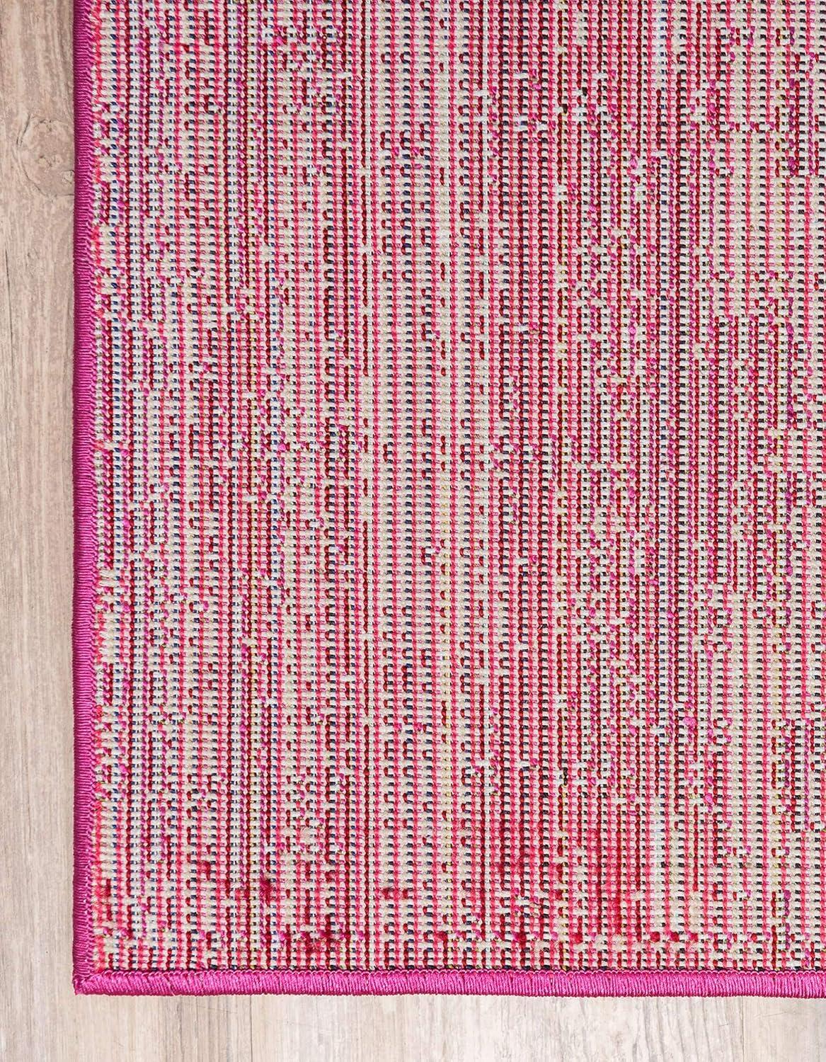 Abstract Pink Bliss 6'x9' Synthetic Easy-Care Area Rug