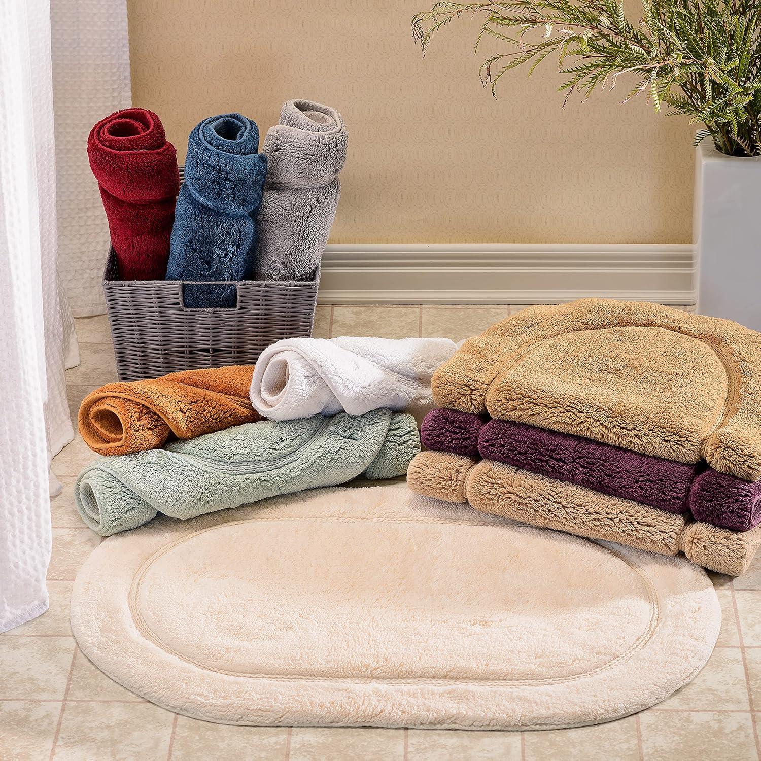 Superior 2 Piece Cotton Oval Bath Rug Set