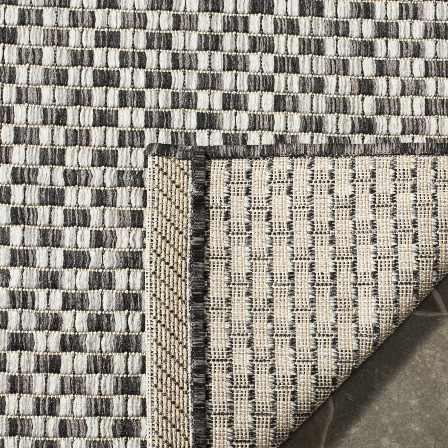 Courtyard CY8653 Power Loomed Indoor and Outdoor Area Rug - Turquoise/Light Grey - 5'3"x7'7" - Safavieh